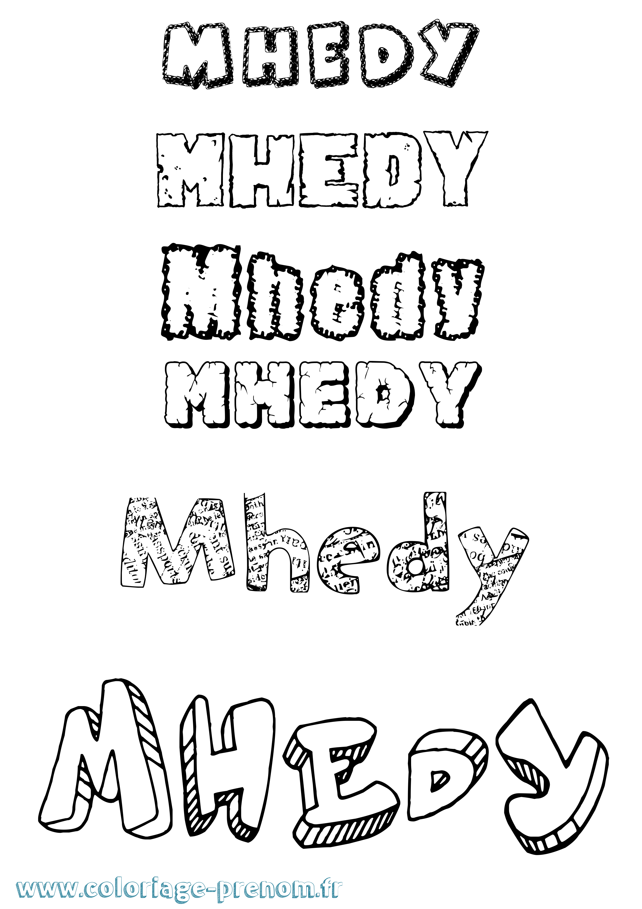 Coloriage Mhedy Destructuré Coloriage prénom Mhedy Destructuré