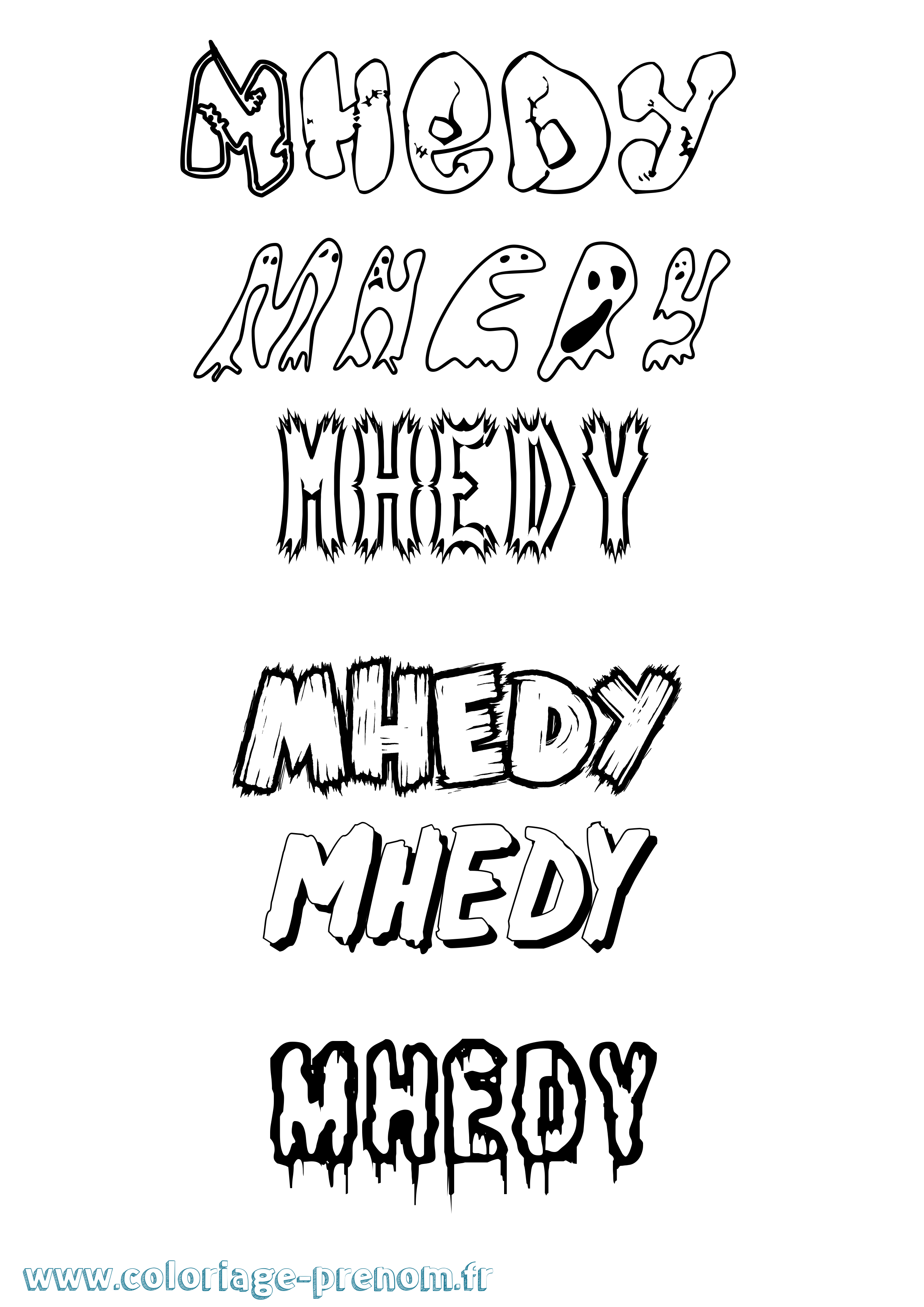 Coloriage Mhedy Frisson Coloriage prénom Mhedy Frisson