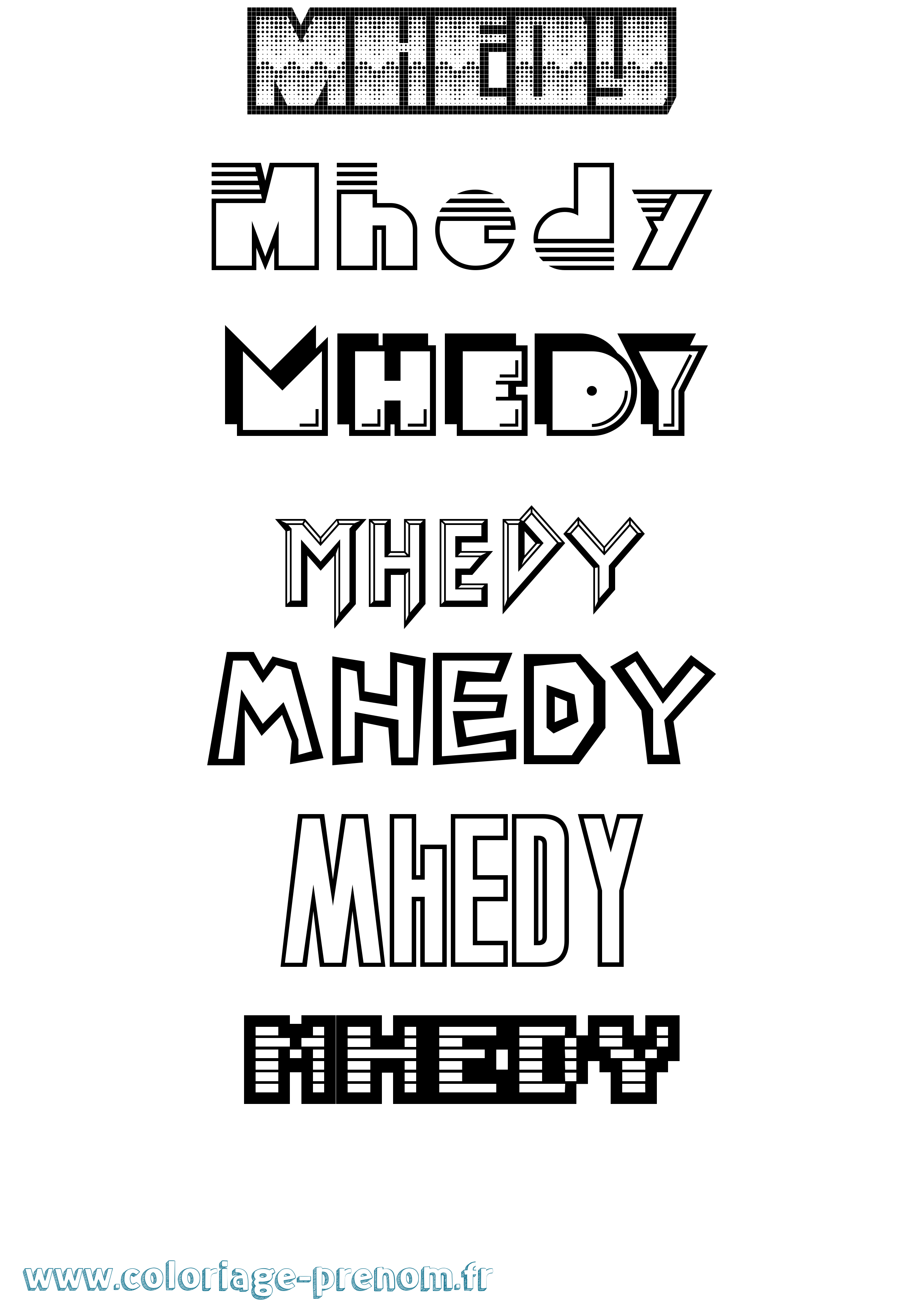 Coloriage Mhedy Jeux Vidéos Coloriage prénom Mhedy Jeux Vidéos