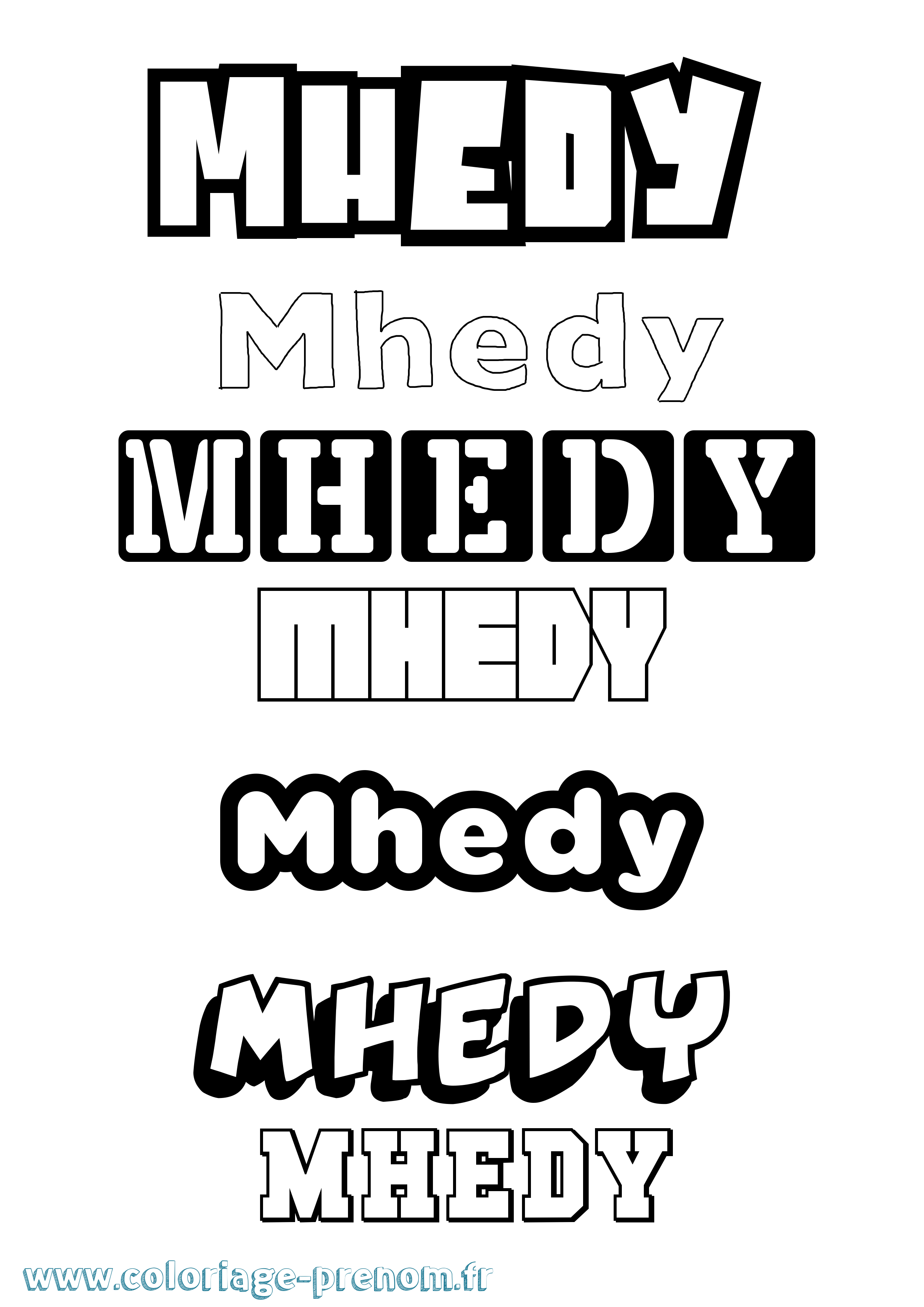 Coloriage Mhedy Simple Coloriage prénom Mhedy Simple