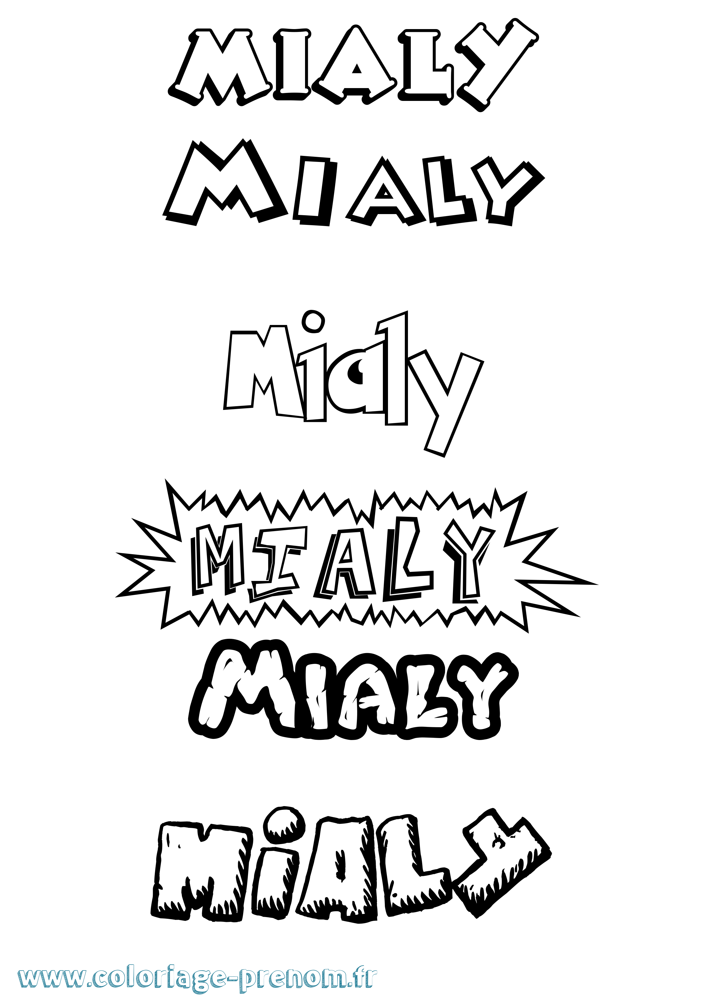 Coloriage Mialy Dessin Animé Coloriage prénom Mialy Dessin Animé