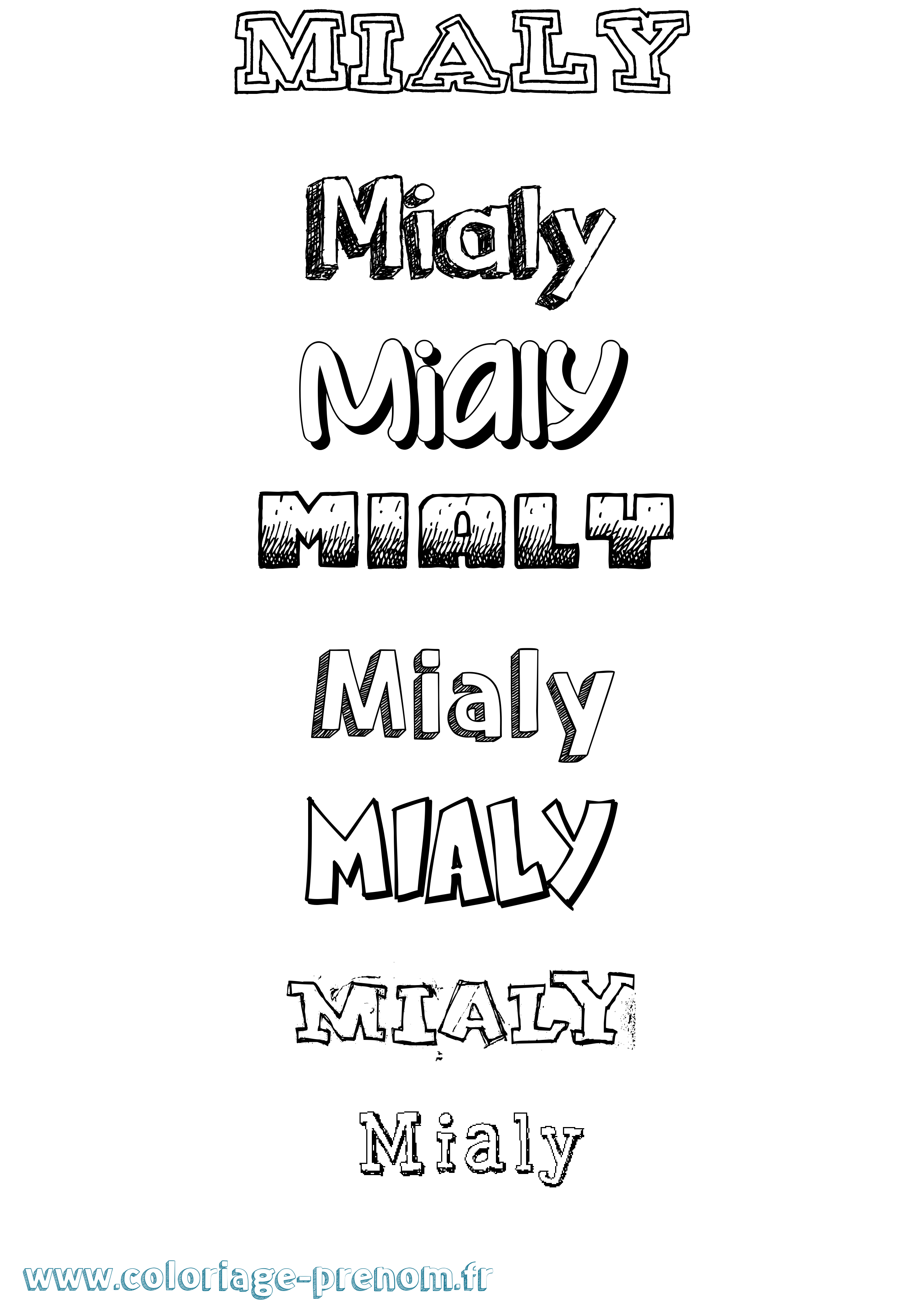 Coloriage Mialy Dessiné Coloriage prénom Mialy Dessiné