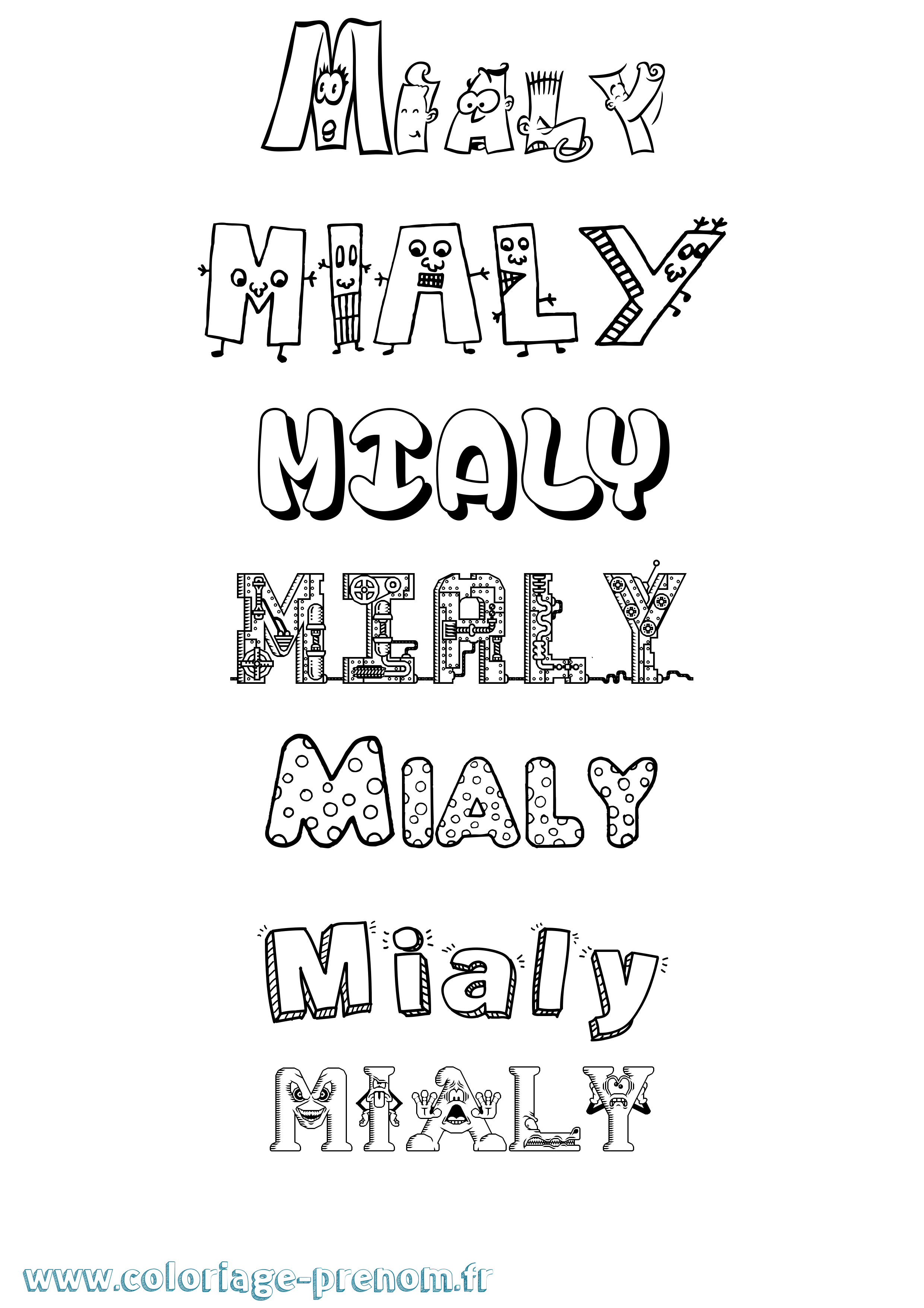 Coloriage Mialy Fun Coloriage prénom Mialy Fun