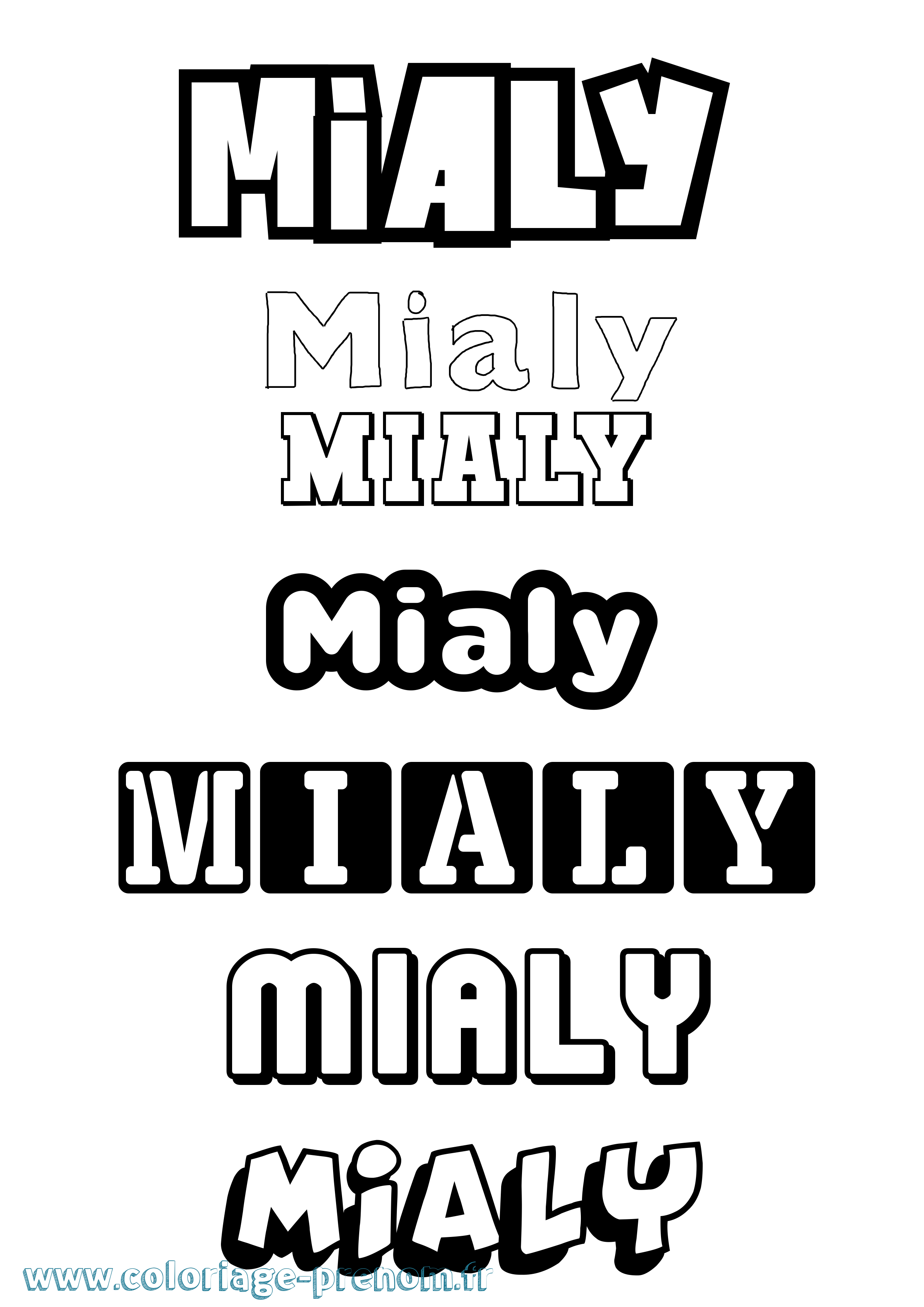 Coloriage Mialy Simple Coloriage prénom Mialy Simple