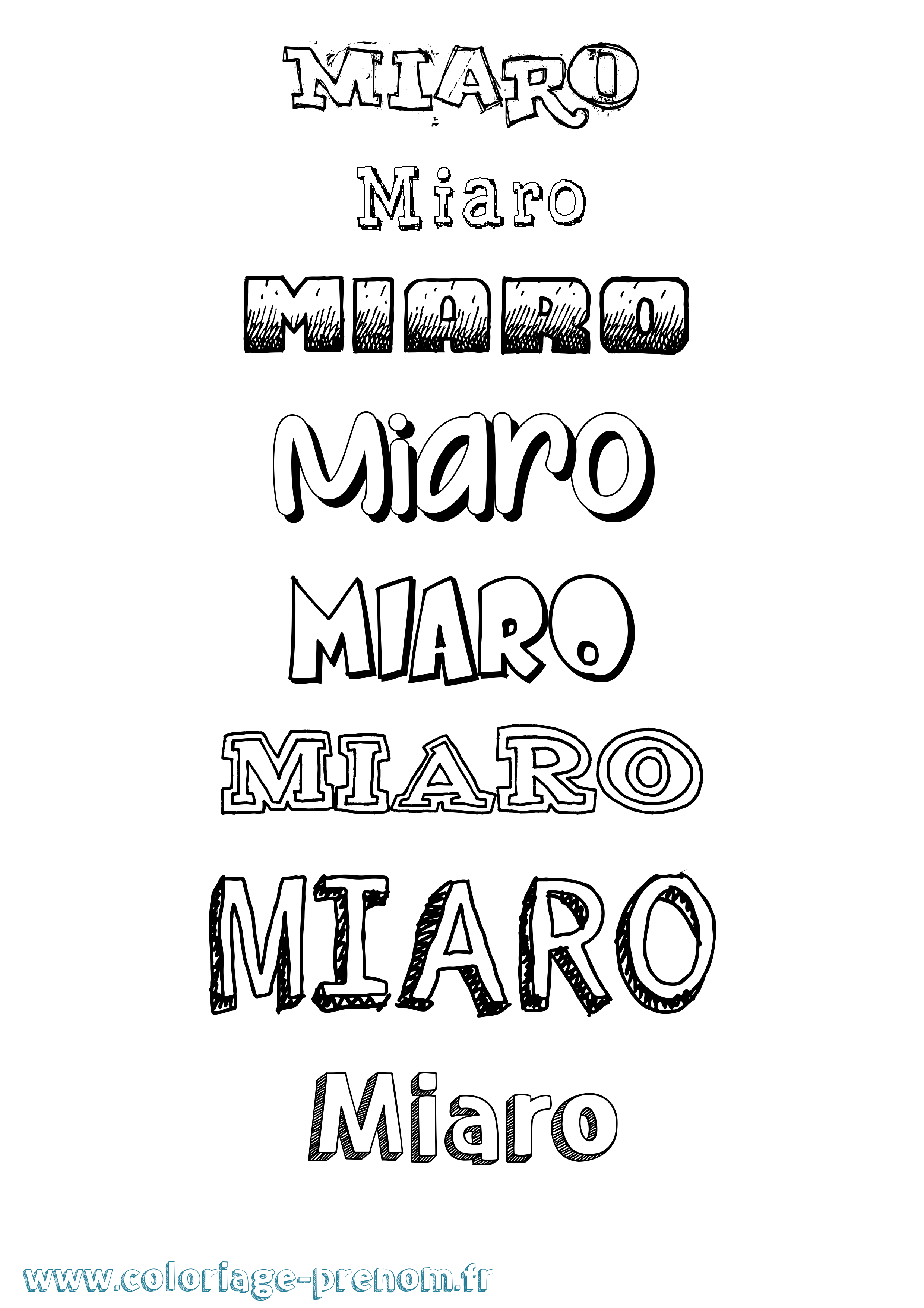 Coloriage Miaro Dessiné Coloriage prénom Miaro Dessiné