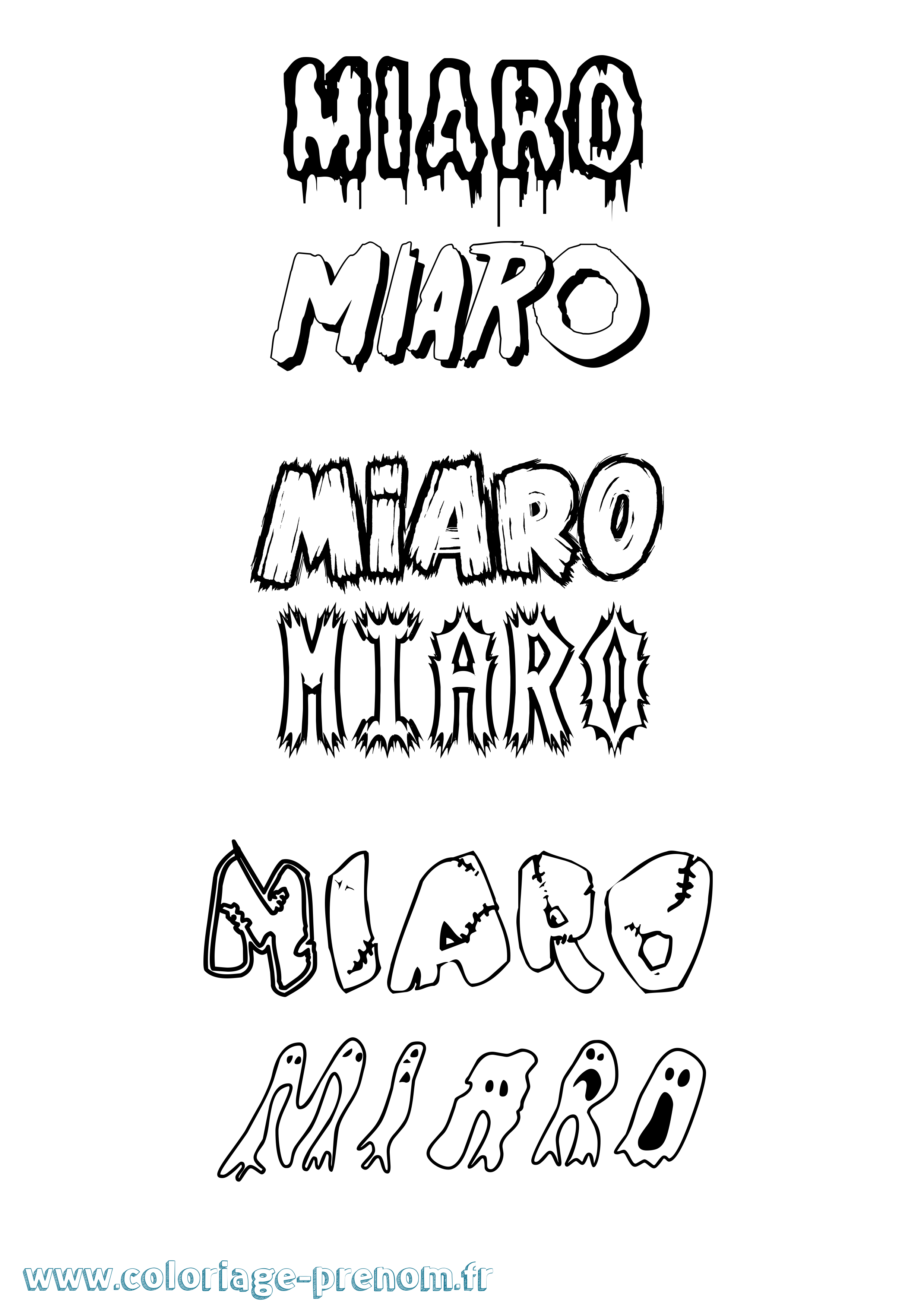 Coloriage Miaro Frisson Coloriage prénom Miaro Frisson