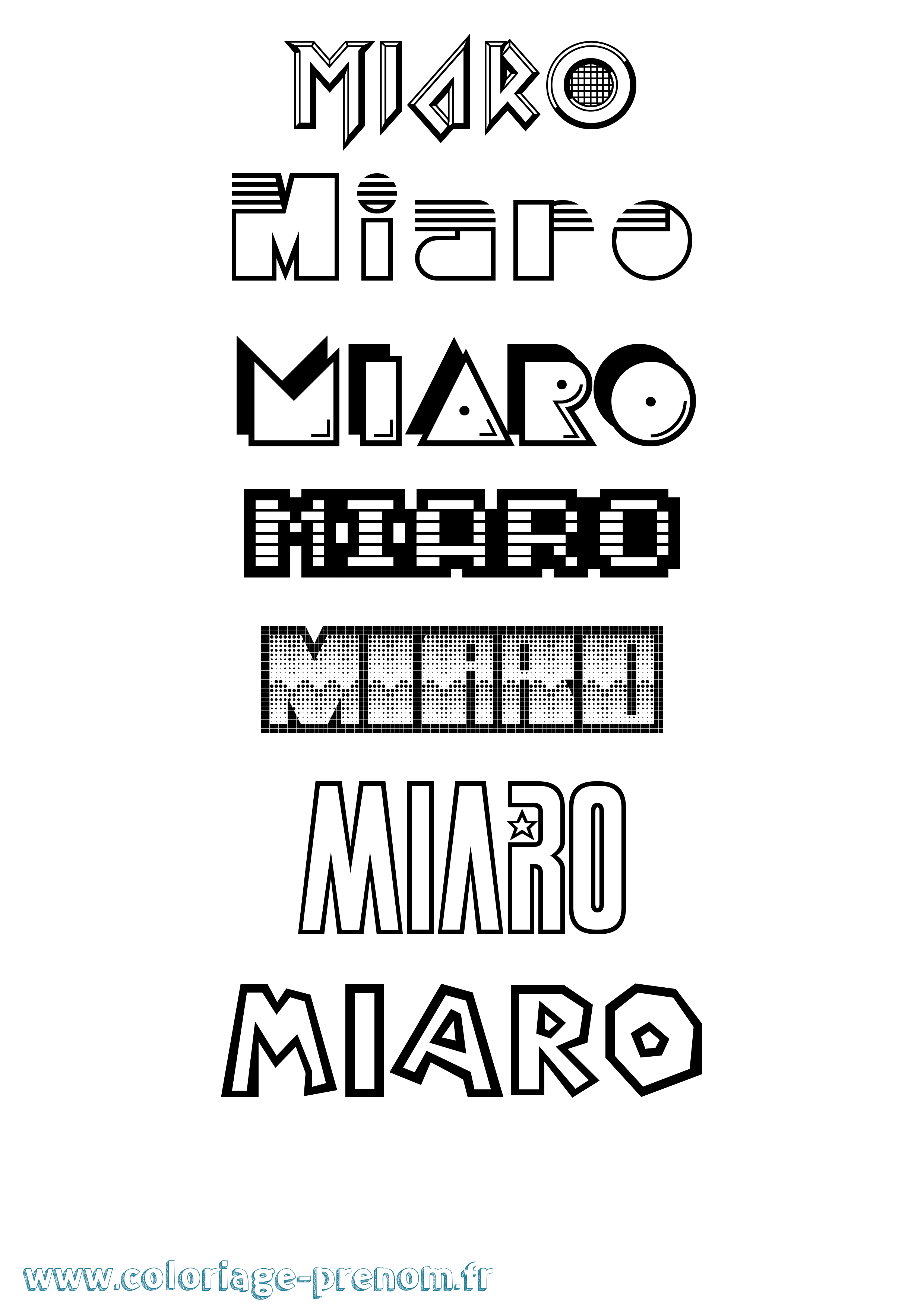 Coloriage Miaro Jeux Vidéos Coloriage prénom Miaro Jeux Vidéos