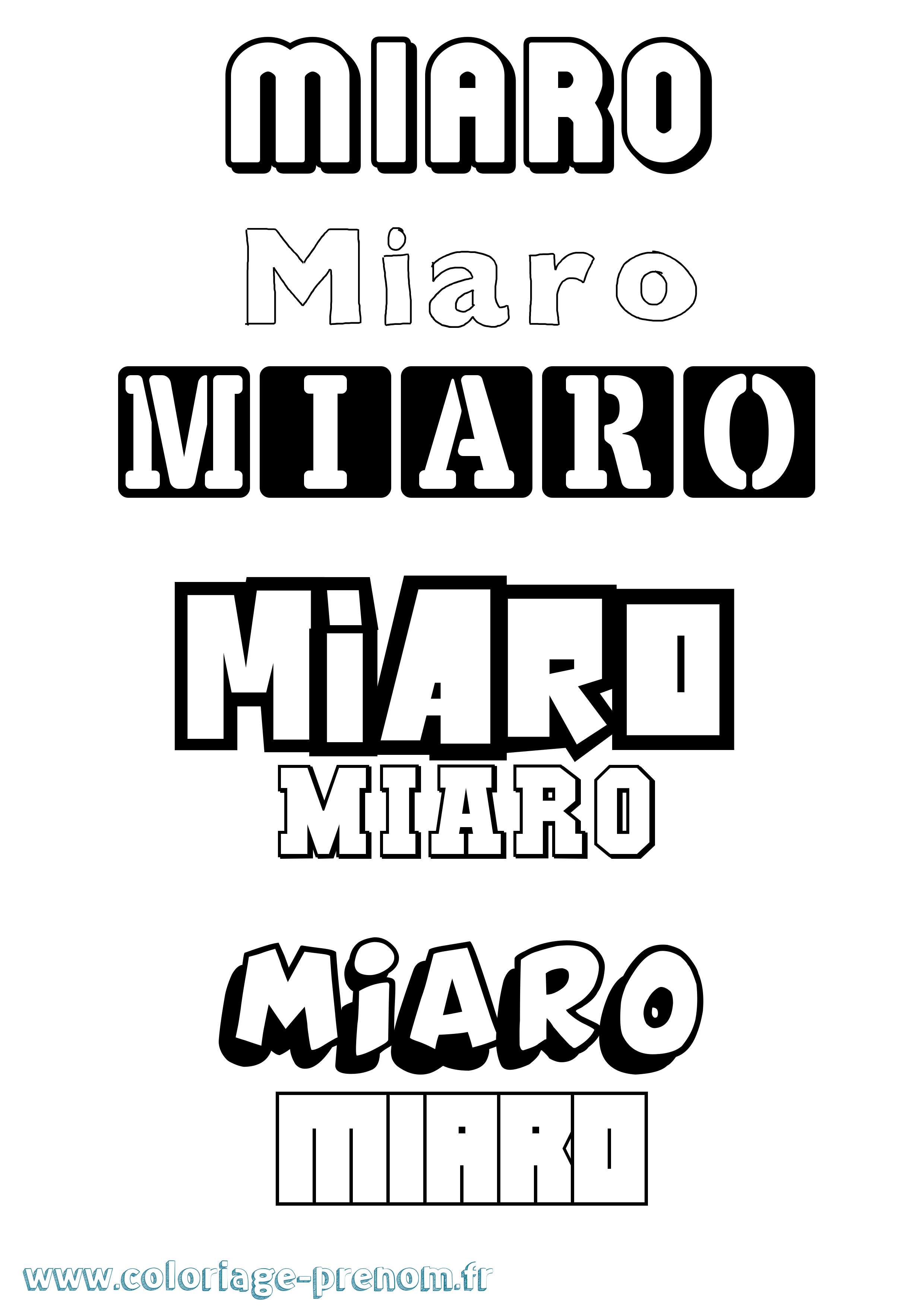 Coloriage Miaro Simple Coloriage prénom Miaro Simple