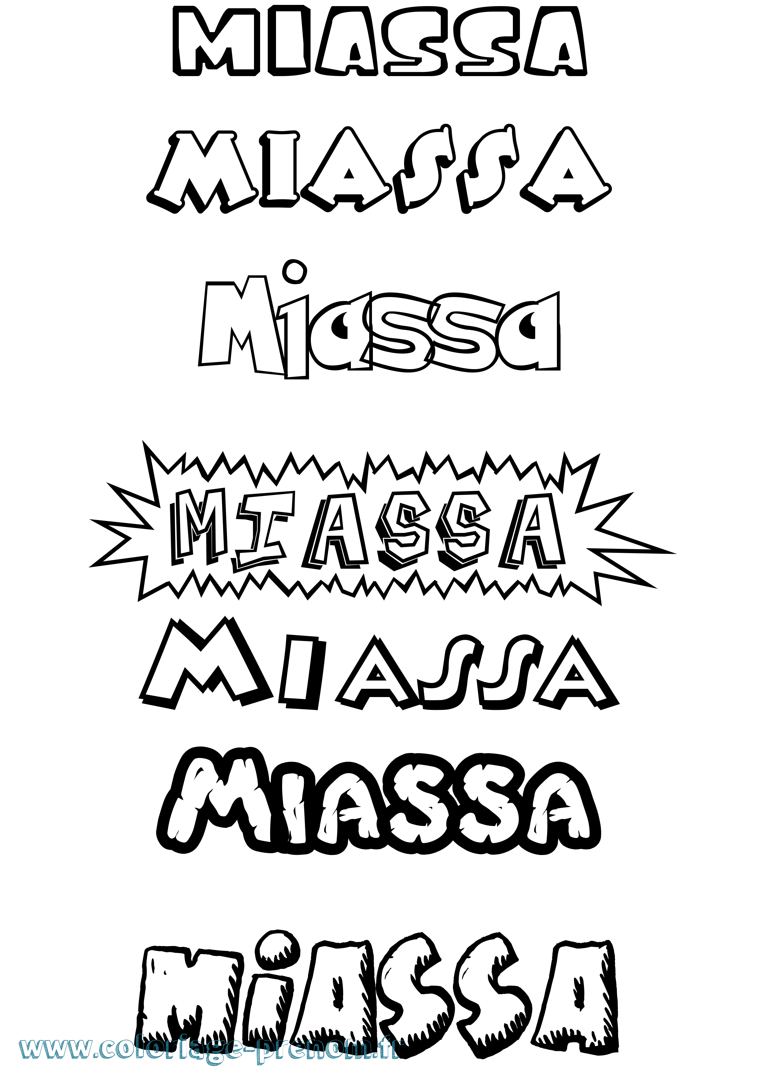 Coloriage Miassa Dessin Animé Coloriage prénom Miassa Dessin Animé