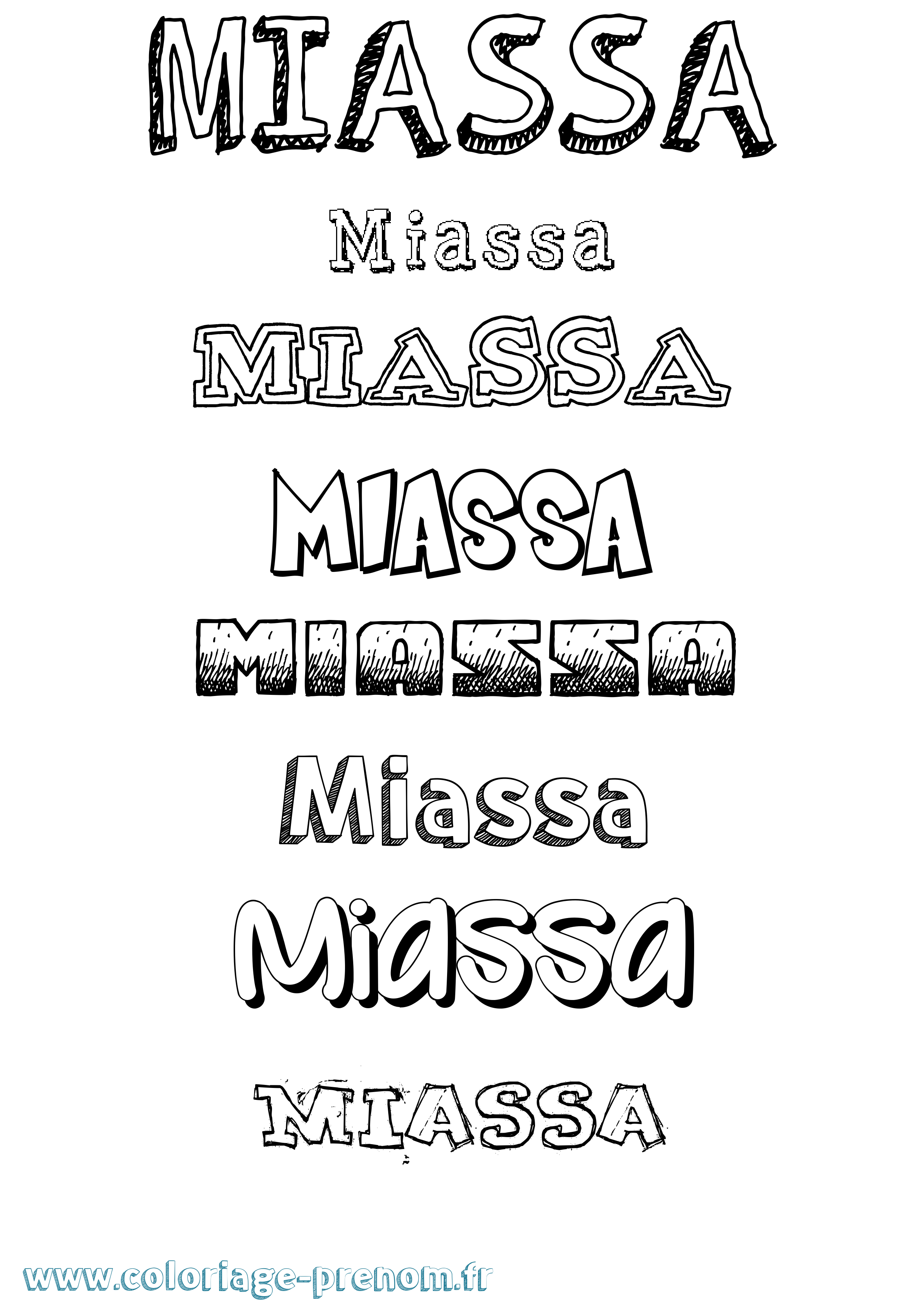 Coloriage Miassa Dessiné Coloriage prénom Miassa Dessiné