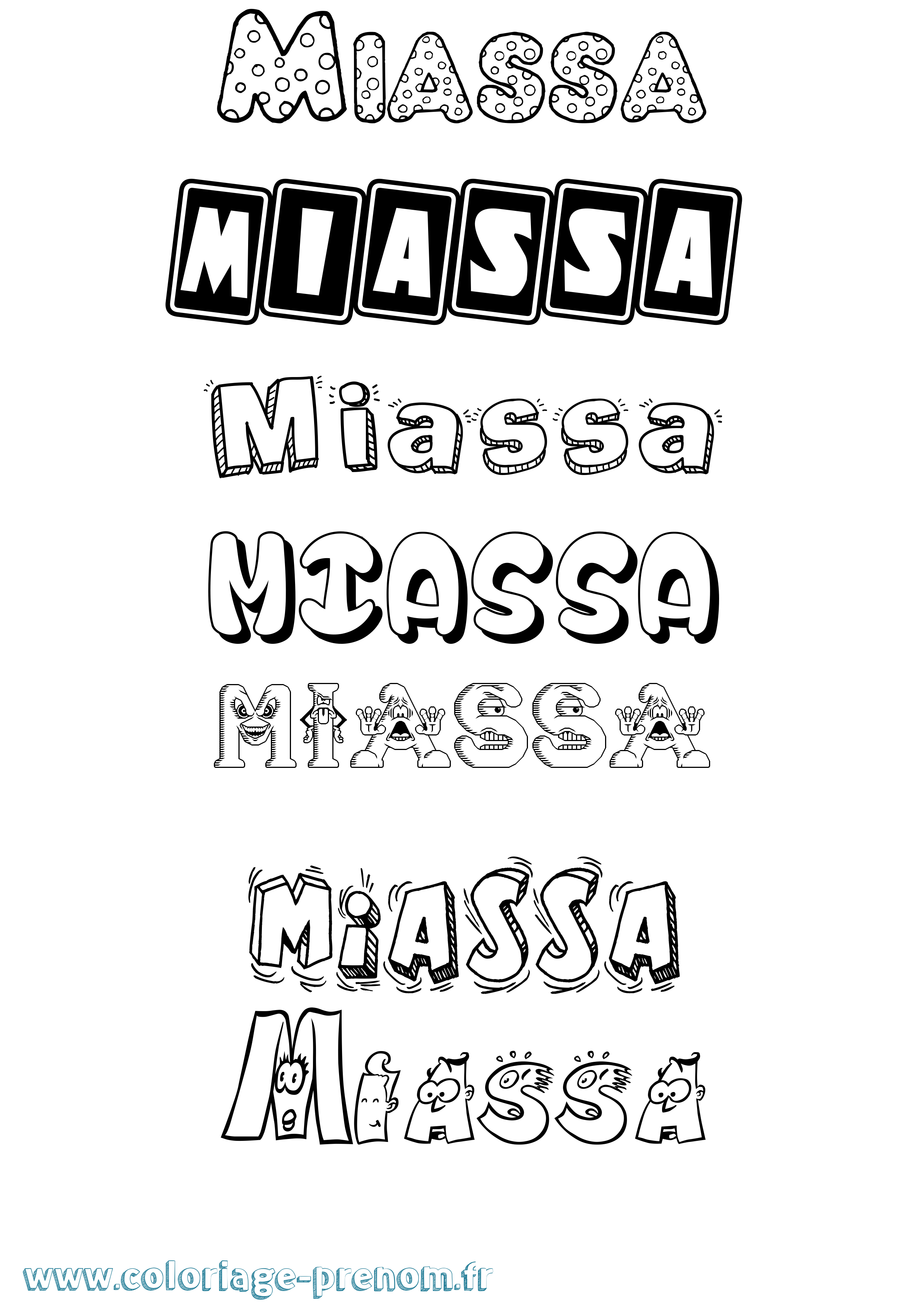 Coloriage Miassa Fun Coloriage prénom Miassa Fun