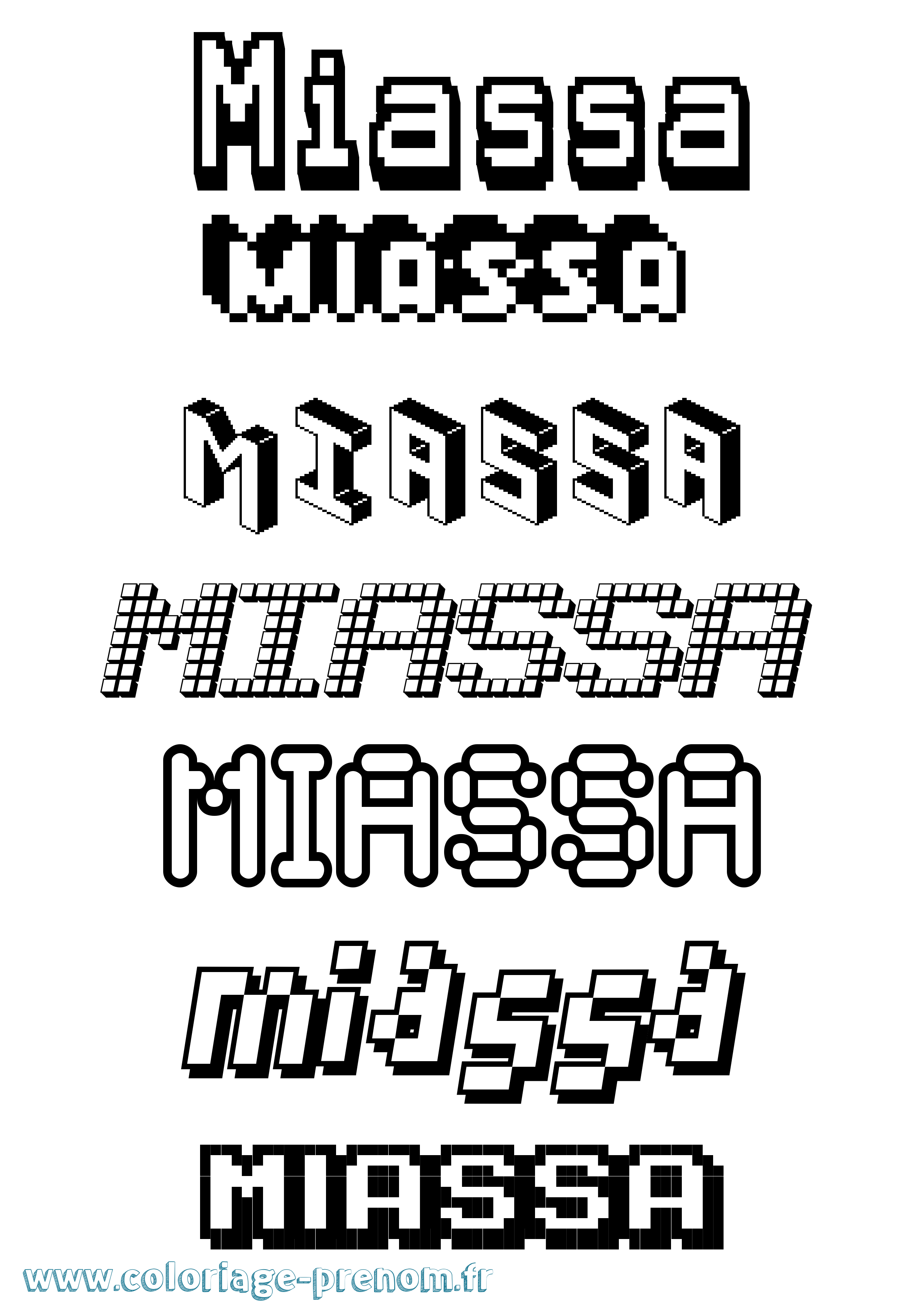 Coloriage Miassa Pixel Coloriage prénom Miassa Pixel