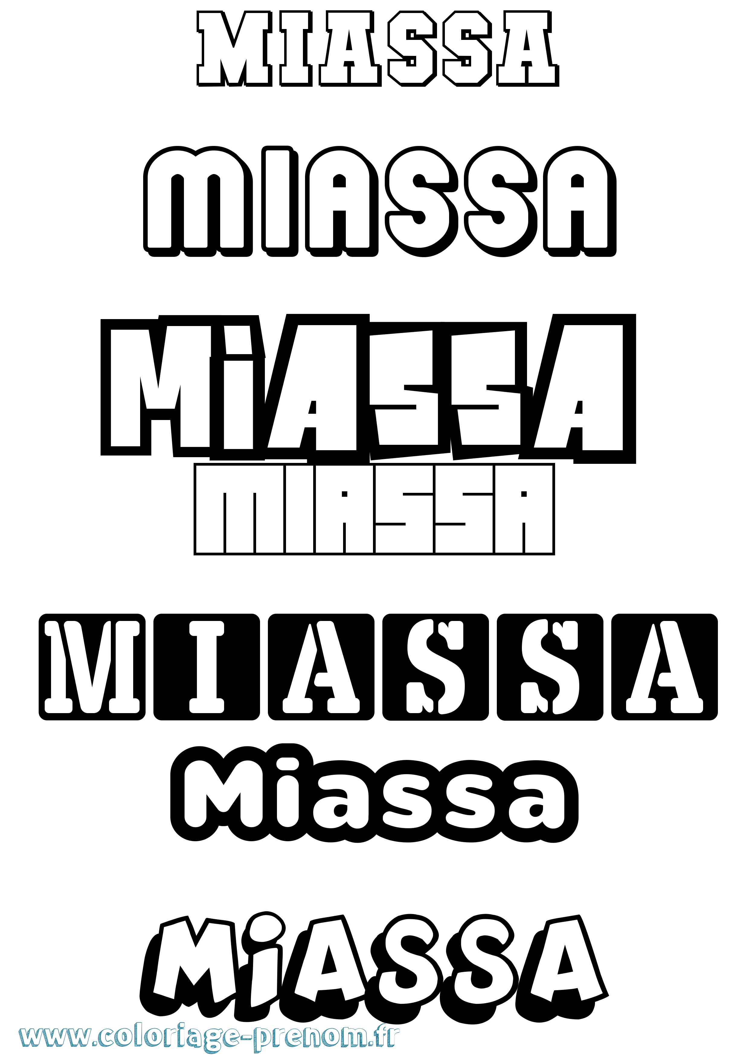 Coloriage Miassa Simple Coloriage prénom Miassa Simple
