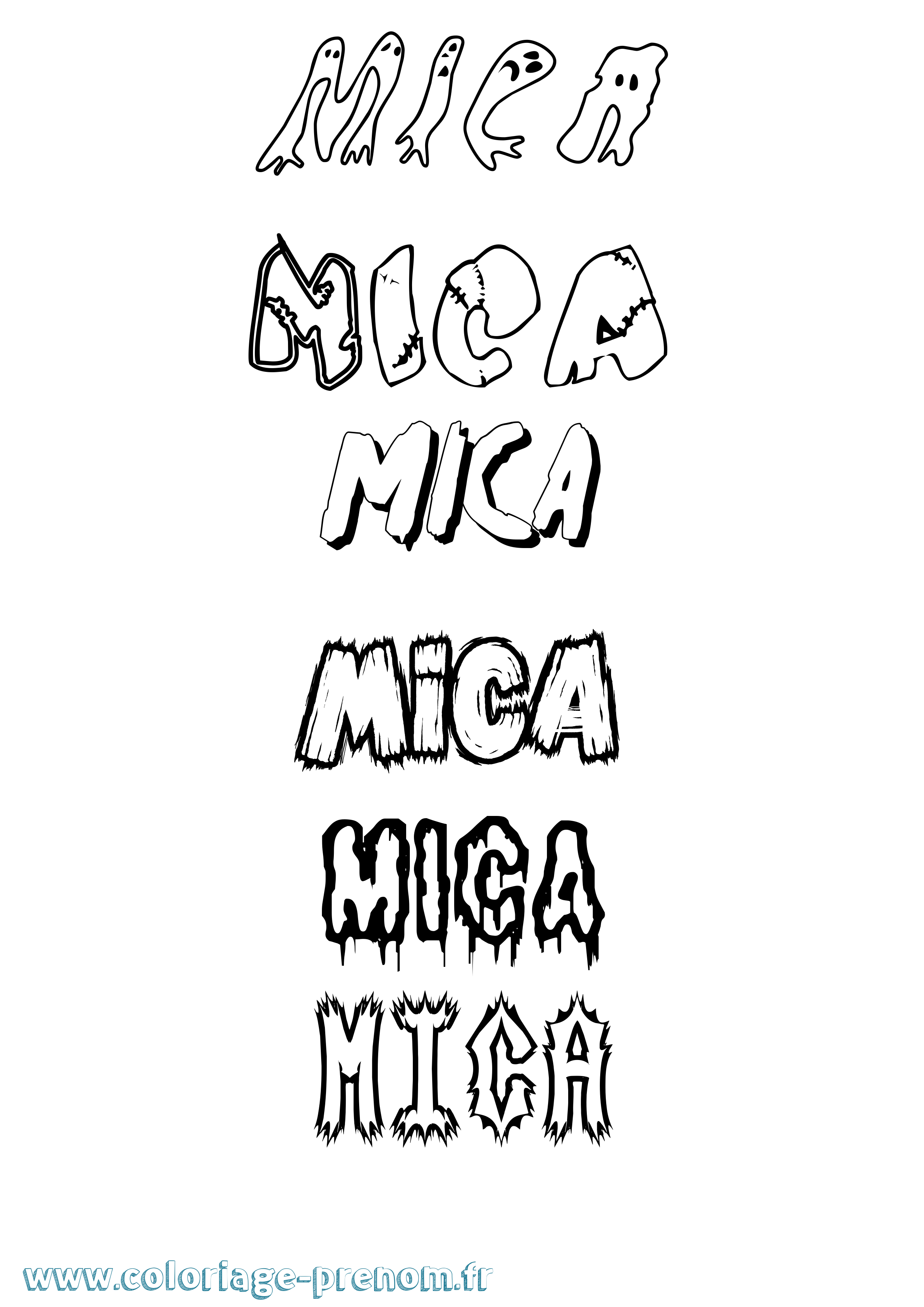 Coloriage Mica Frisson Coloriage prénom Mica Frisson