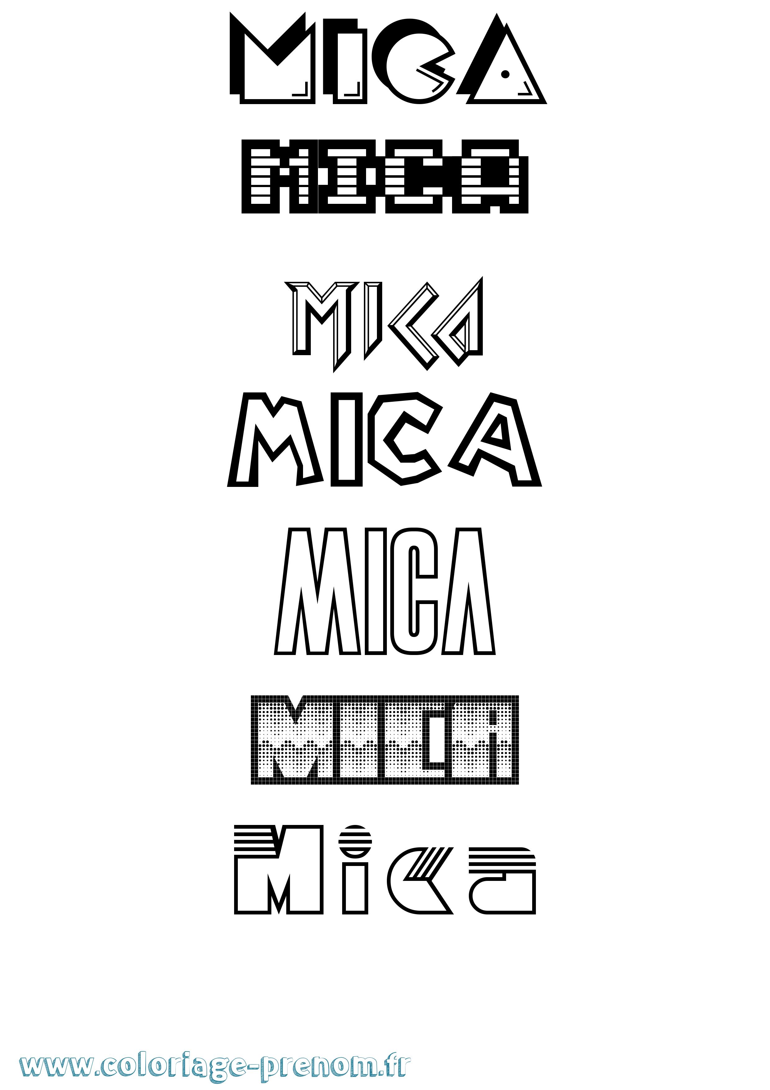 Coloriage Mica Jeux Vidéos Coloriage prénom Mica Jeux Vidéos