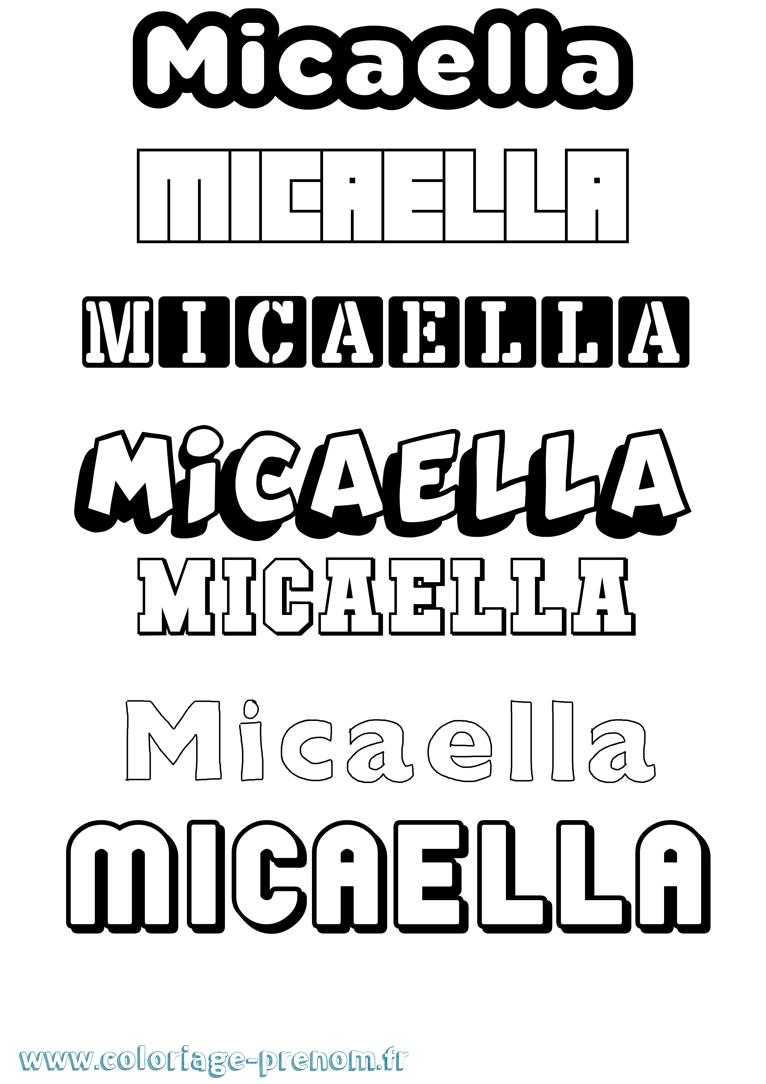 Coloriage Micaella Simple Coloriage prénom Micaella Simple