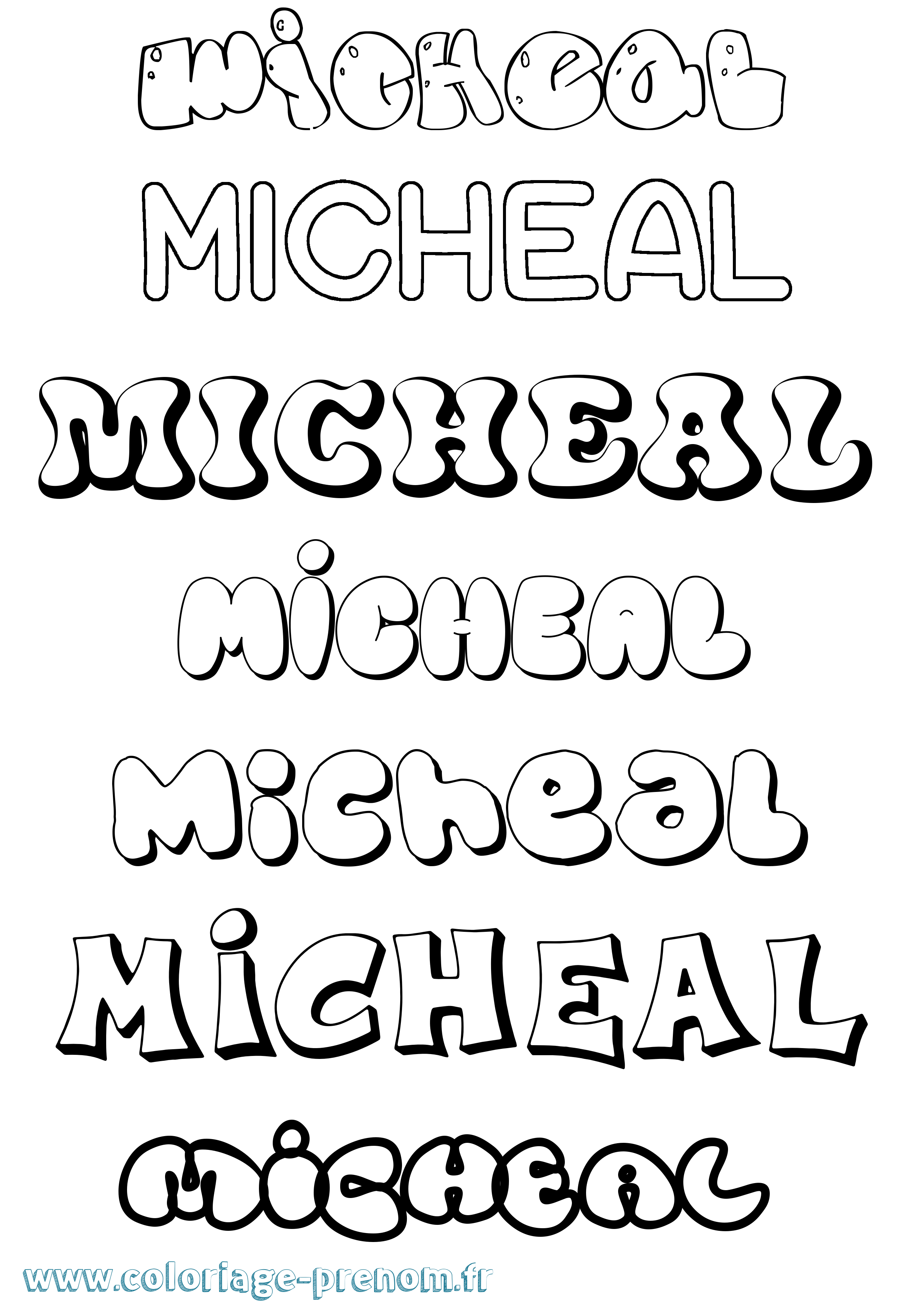Coloriage Micheal Bubble Coloriage prénom Micheal Bubble
