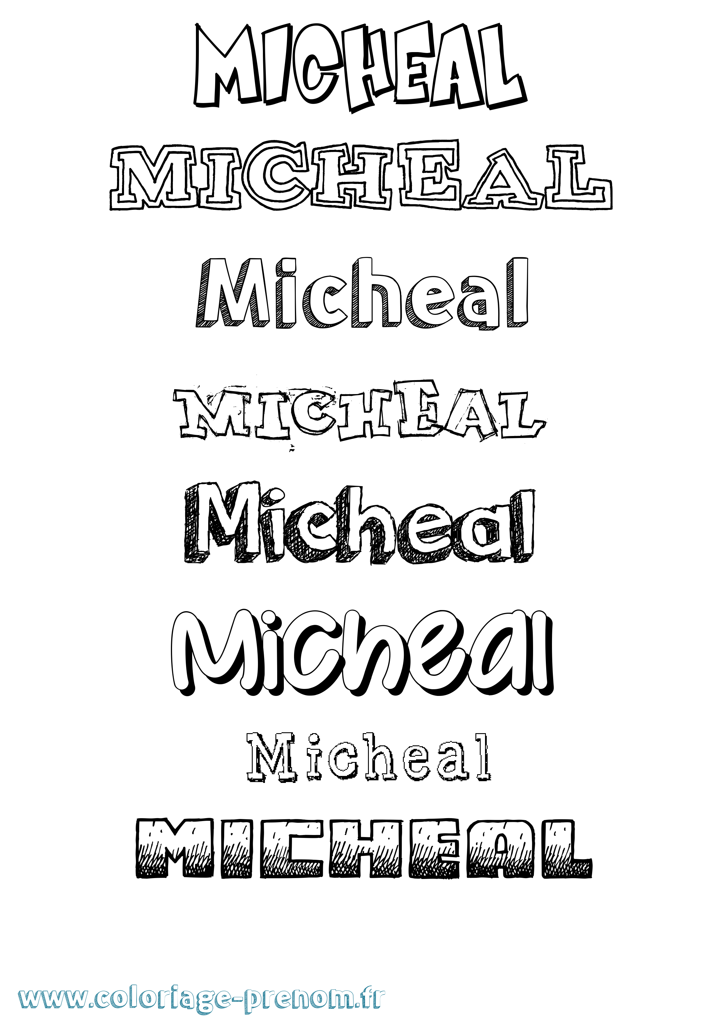 Coloriage Micheal Dessiné Coloriage prénom Micheal Dessiné