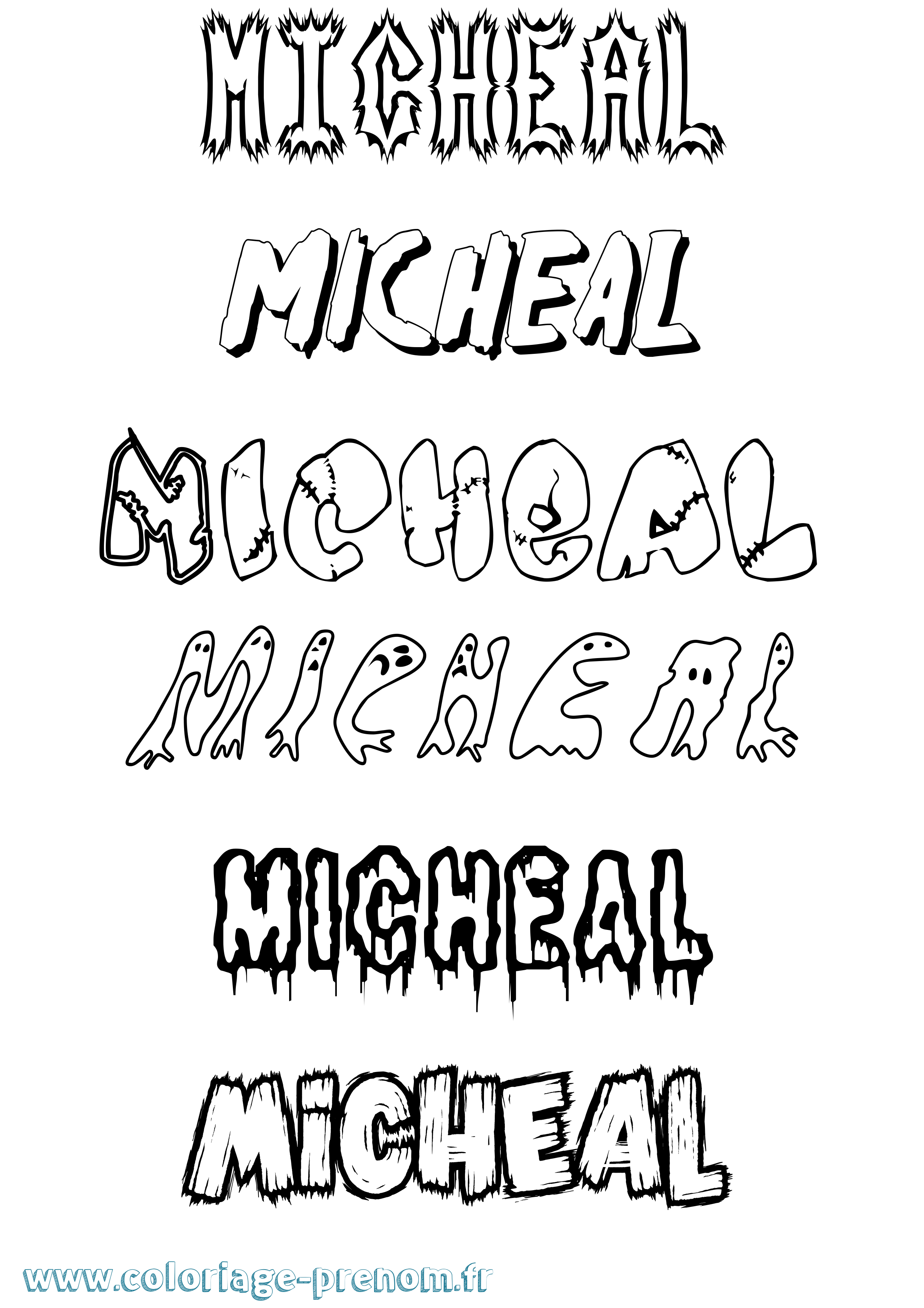 Coloriage Micheal Frisson Coloriage prénom Micheal Frisson