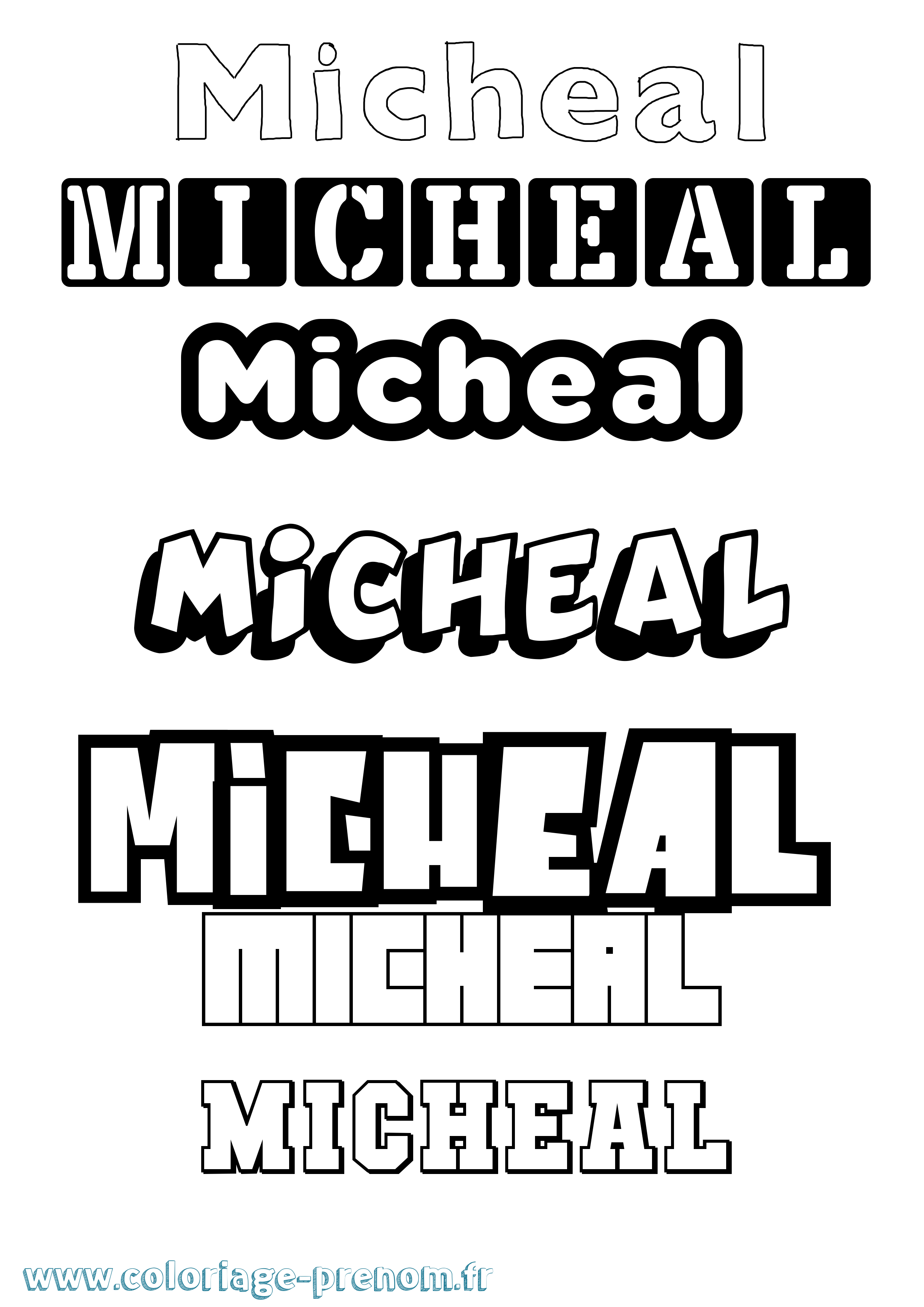 Coloriage Micheal Simple Coloriage prénom Micheal Simple