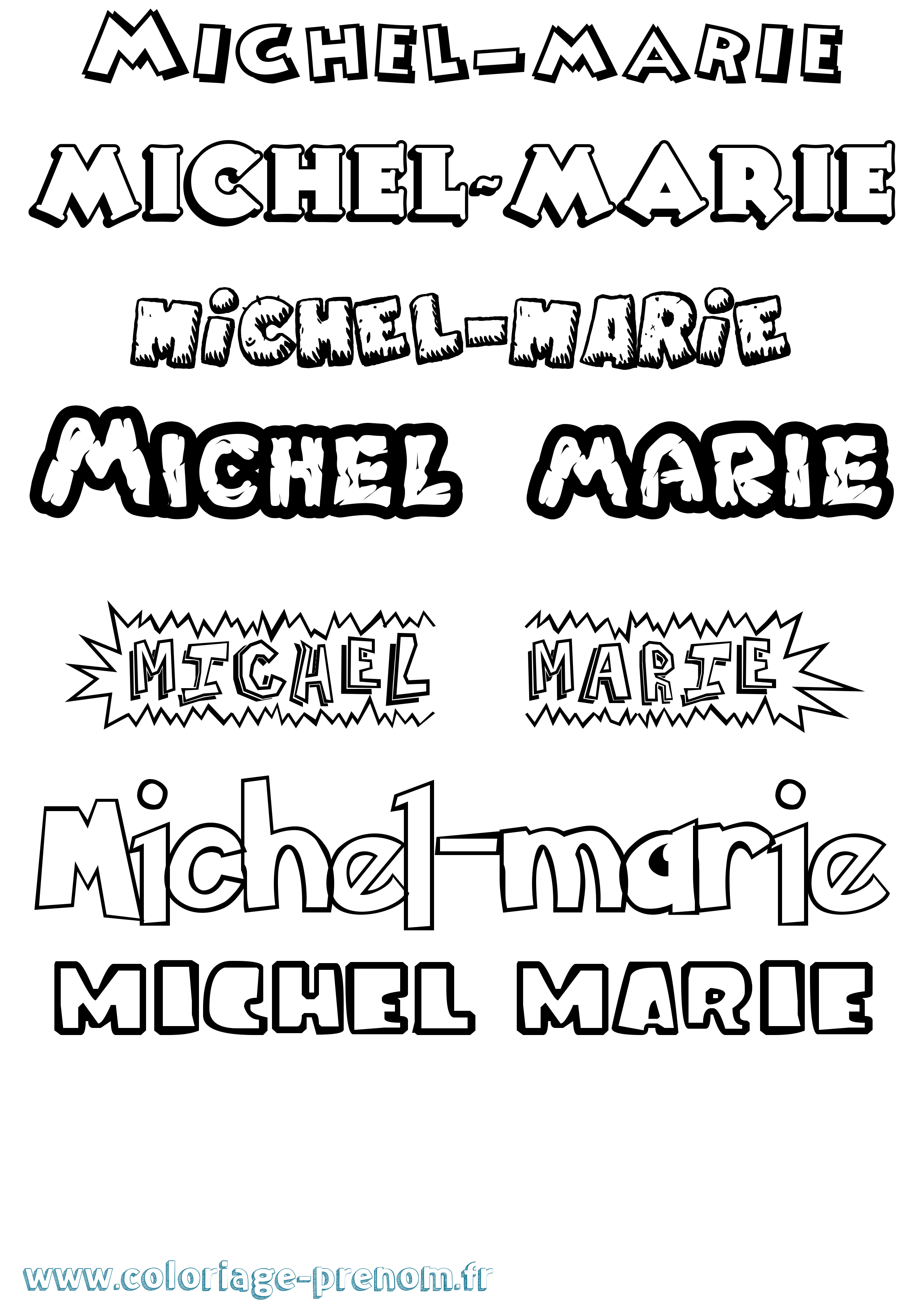 Coloriage Michel-Marie Dessin Animé Coloriage prénom Michel-Marie Dessin Animé