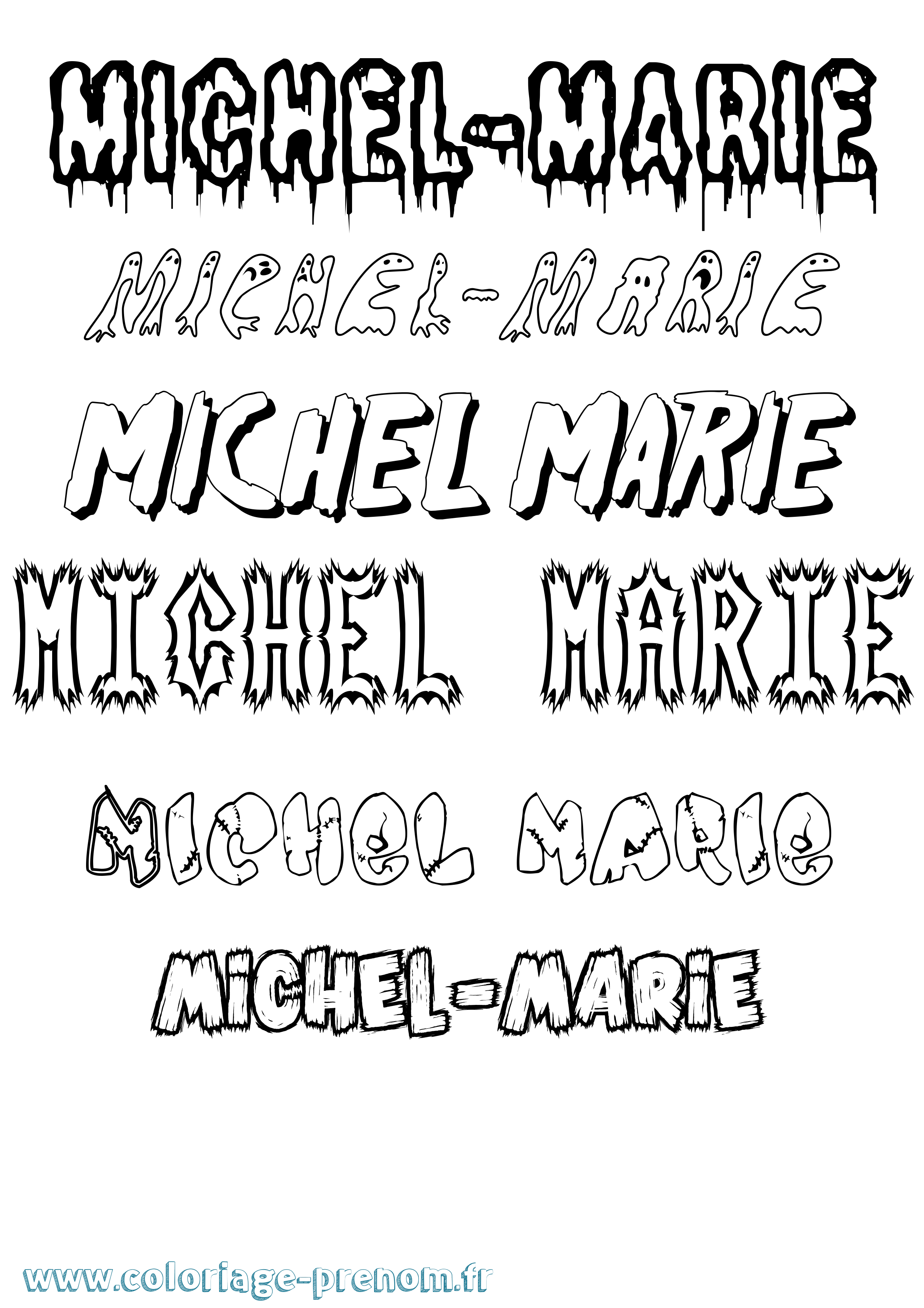 Coloriage Michel-Marie Frisson Coloriage prénom Michel-Marie Frisson