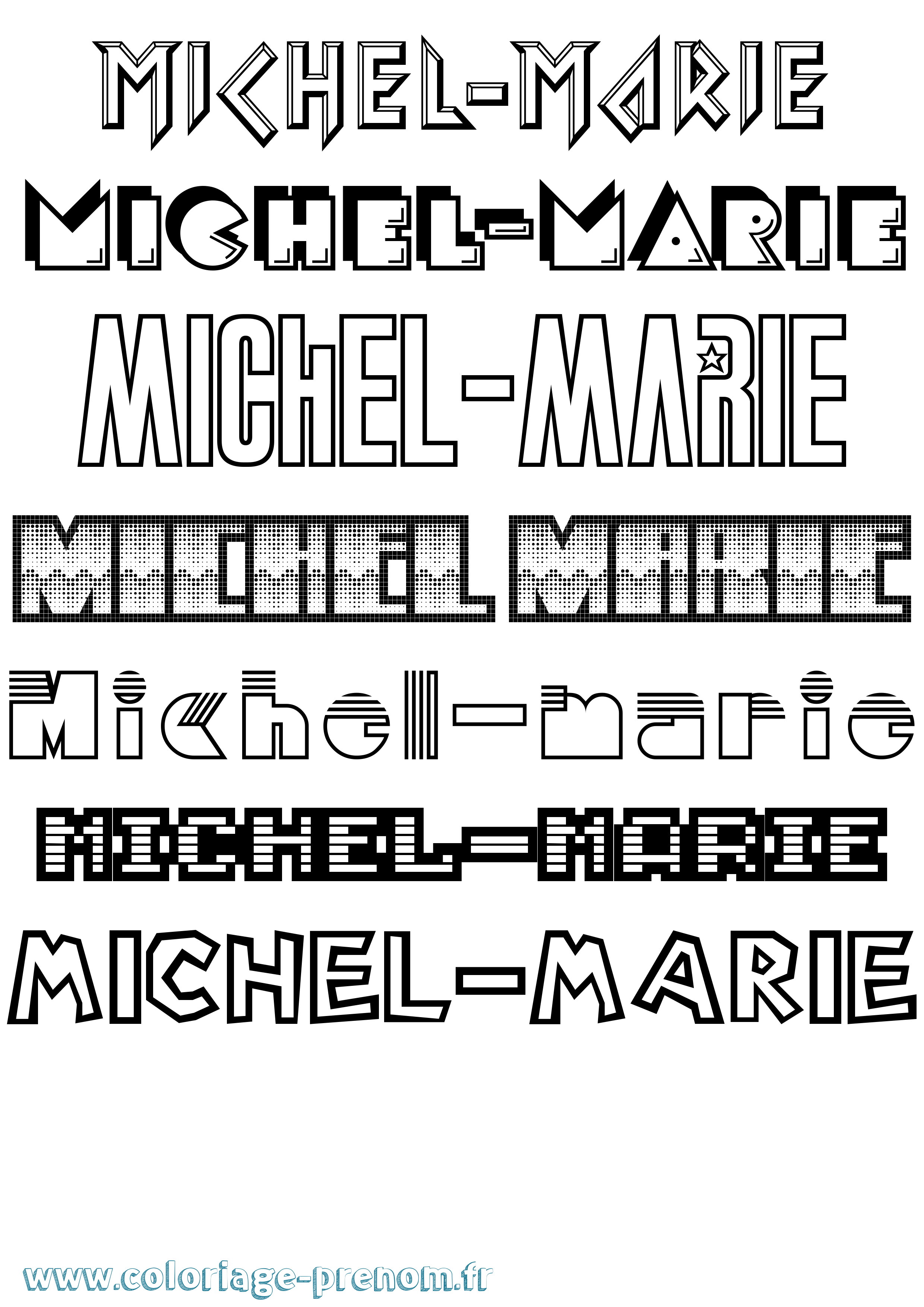 Coloriage Michel-Marie Jeux Vidéos Coloriage prénom Michel-Marie Jeux Vidéos