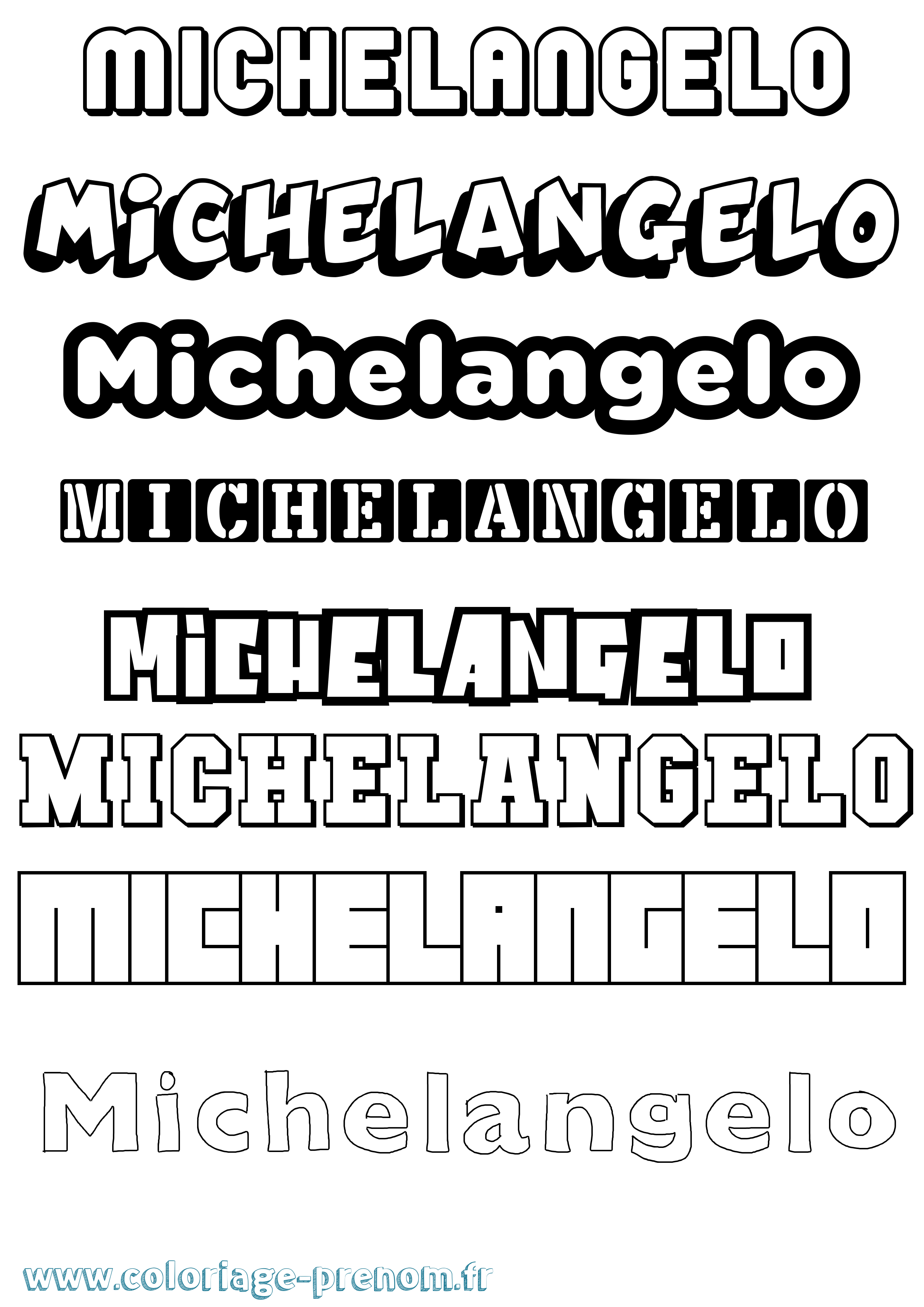 Coloriage Michelangelo Simple Coloriage prénom Michelangelo Simple