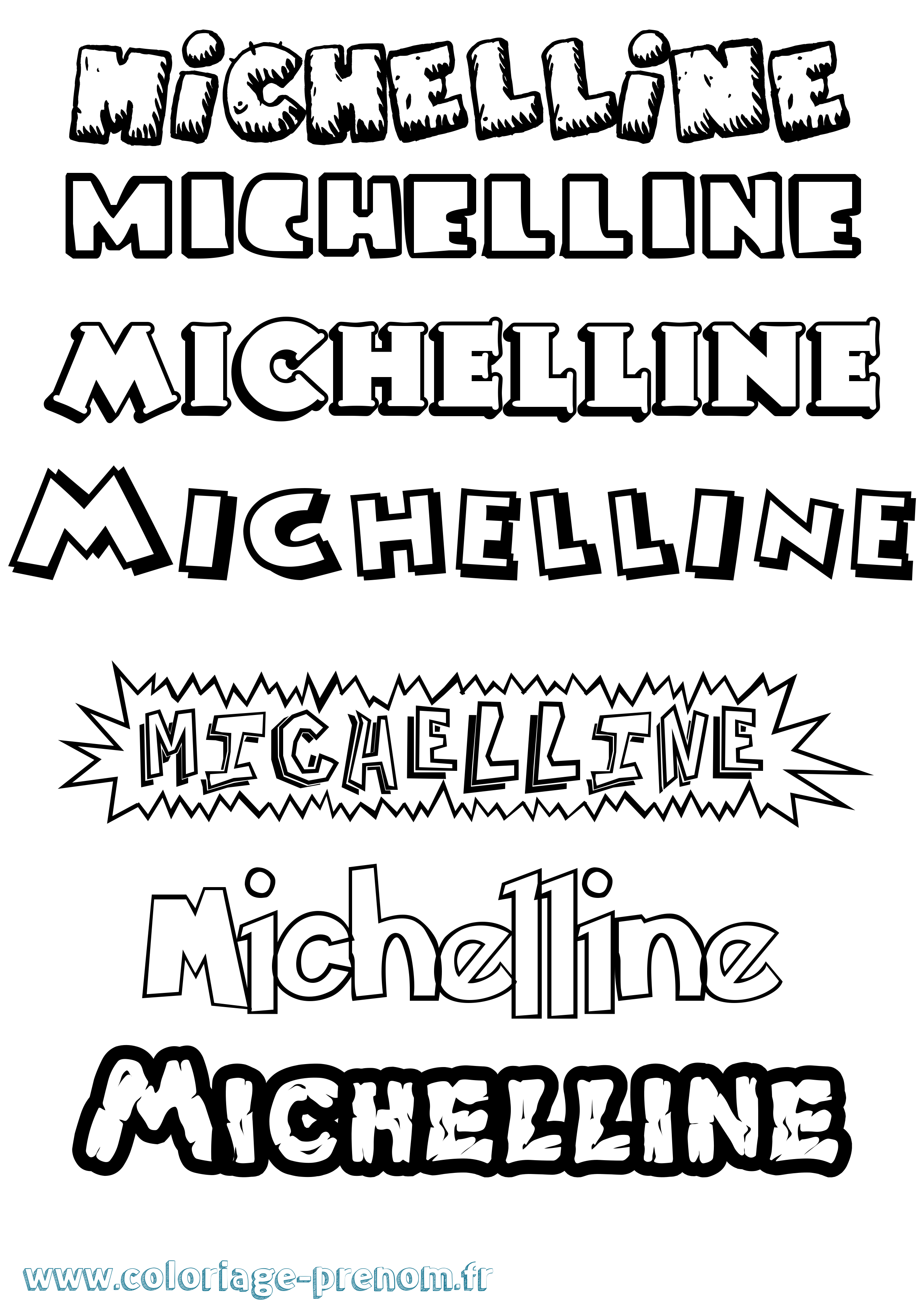 Coloriage Michelline Dessin Animé Coloriage prénom Michelline Dessin Animé