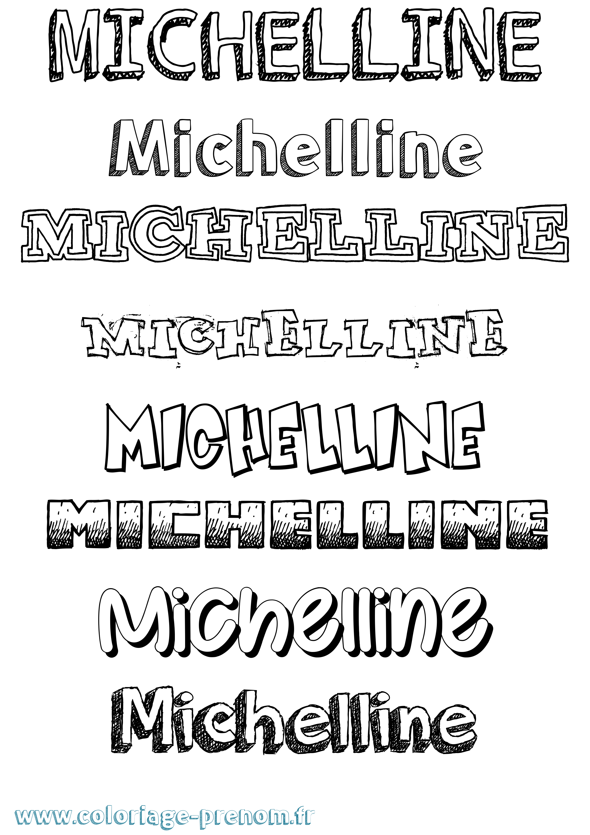 Coloriage Michelline Dessiné Coloriage prénom Michelline Dessiné