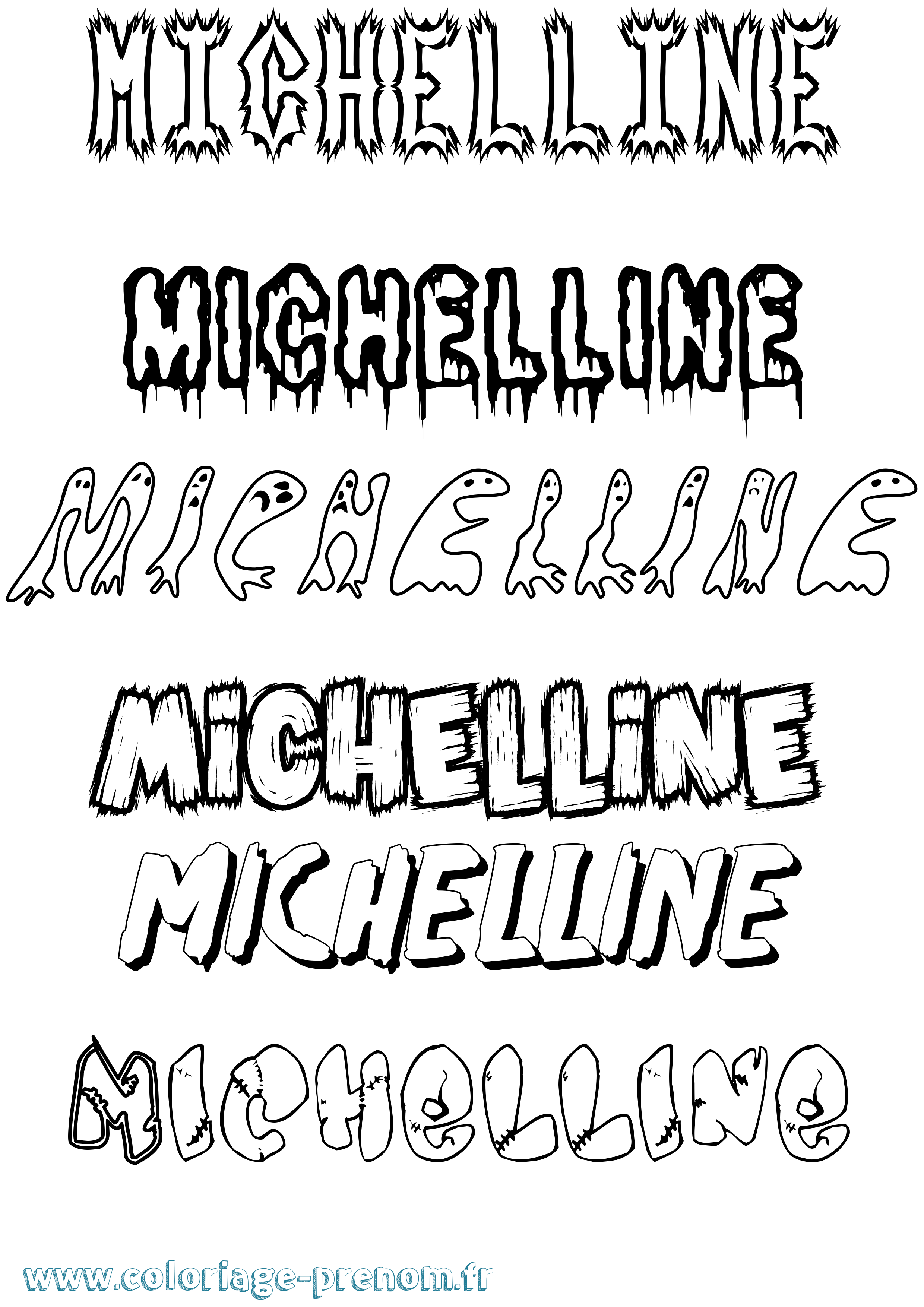 Coloriage Michelline Frisson Coloriage prénom Michelline Frisson