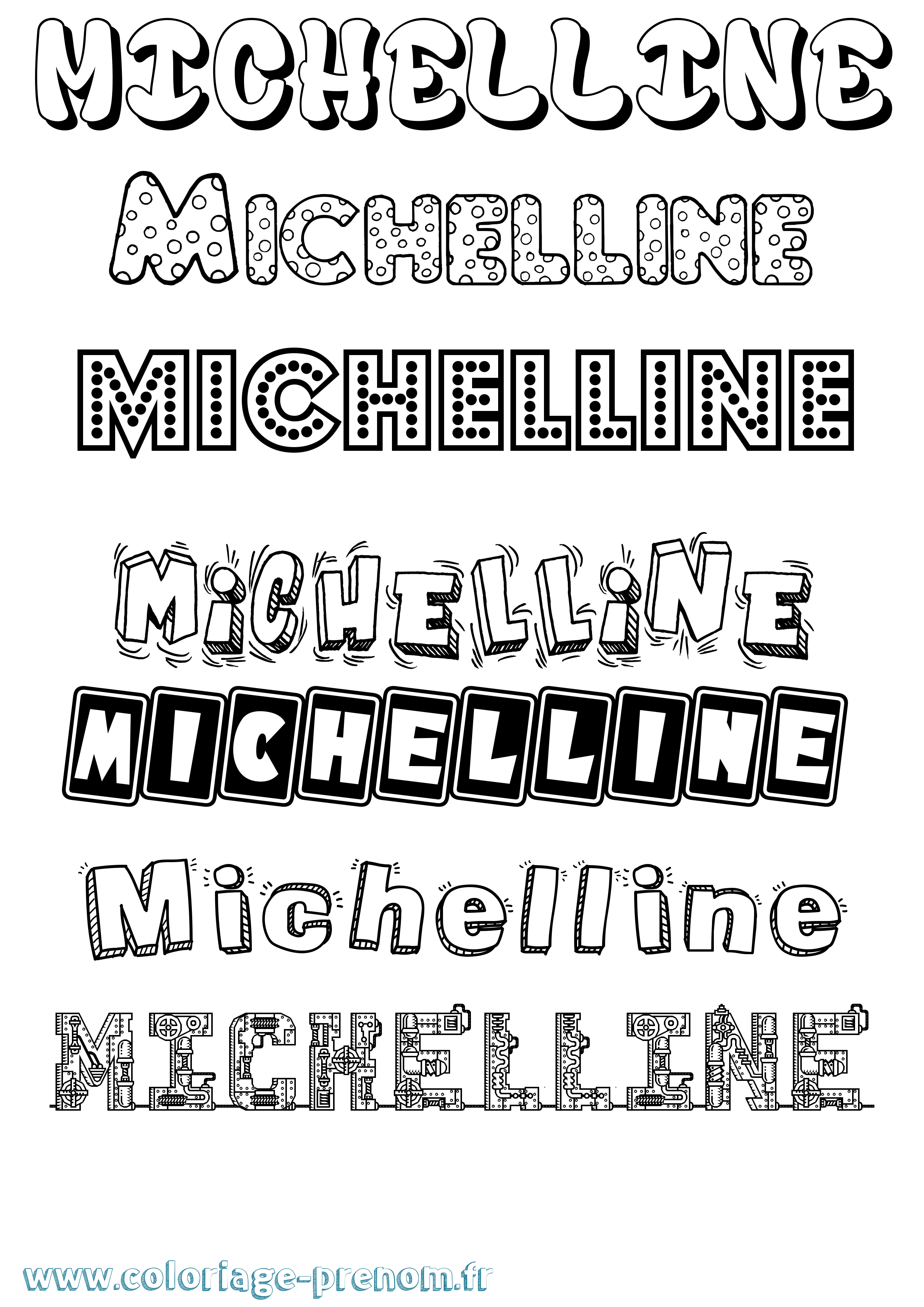 Coloriage Michelline Fun Coloriage prénom Michelline Fun