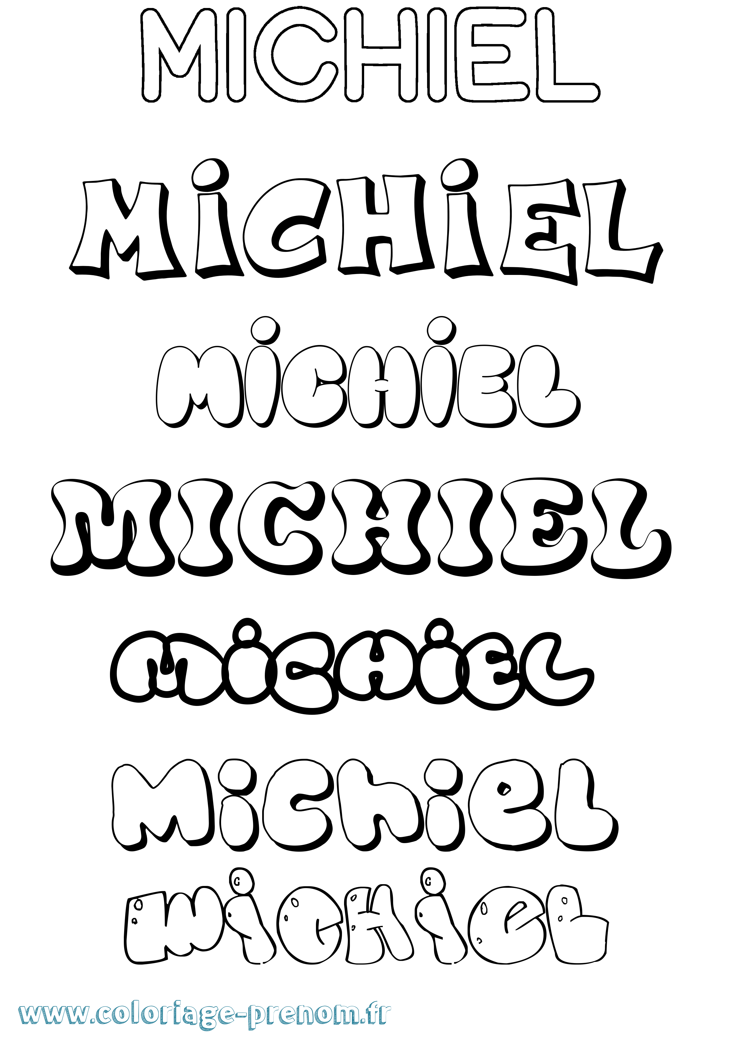 Coloriage Michiel Bubble Coloriage prénom Michiel Bubble