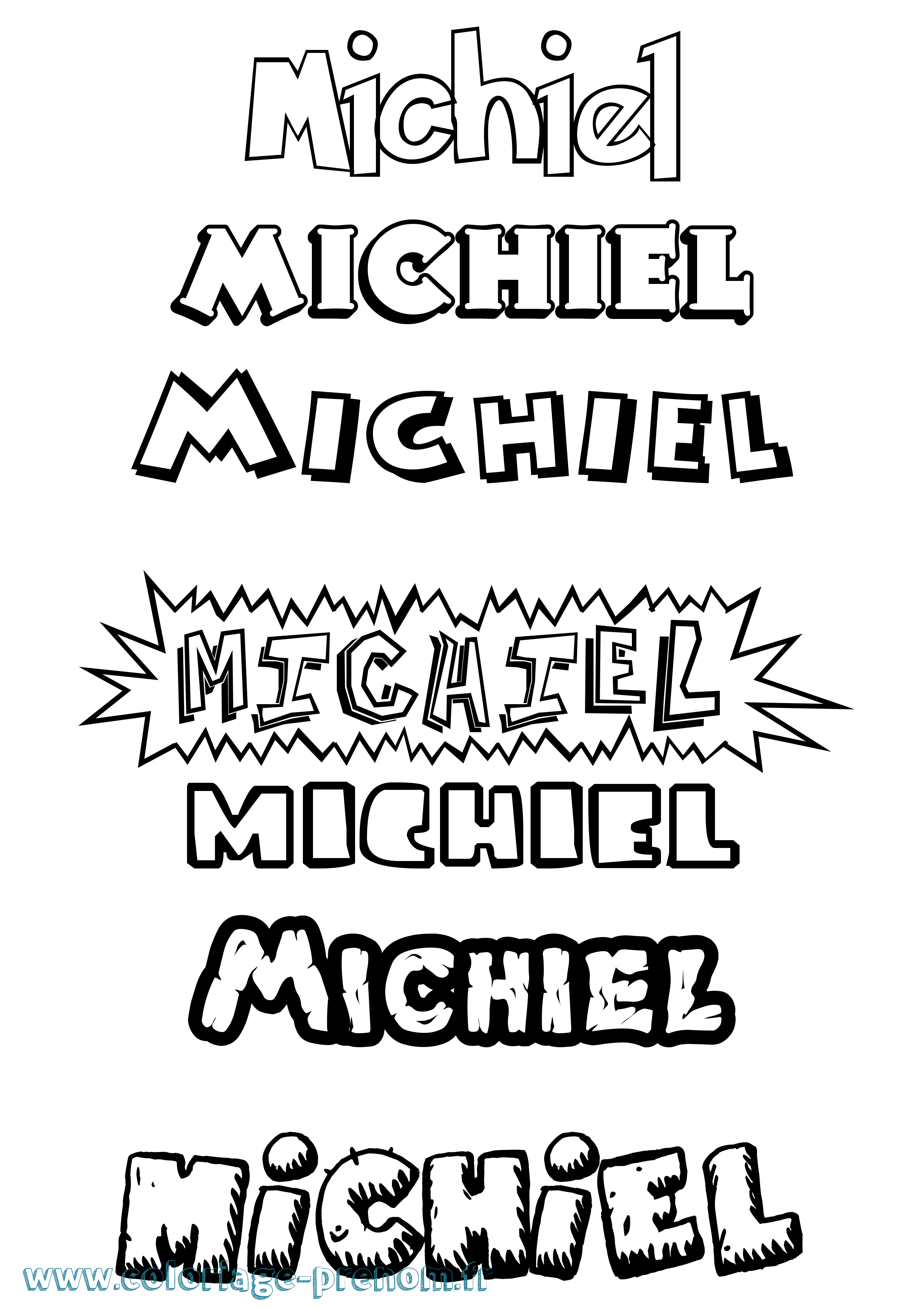 Coloriage Michiel Dessin Animé Coloriage prénom Michiel Dessin Animé
