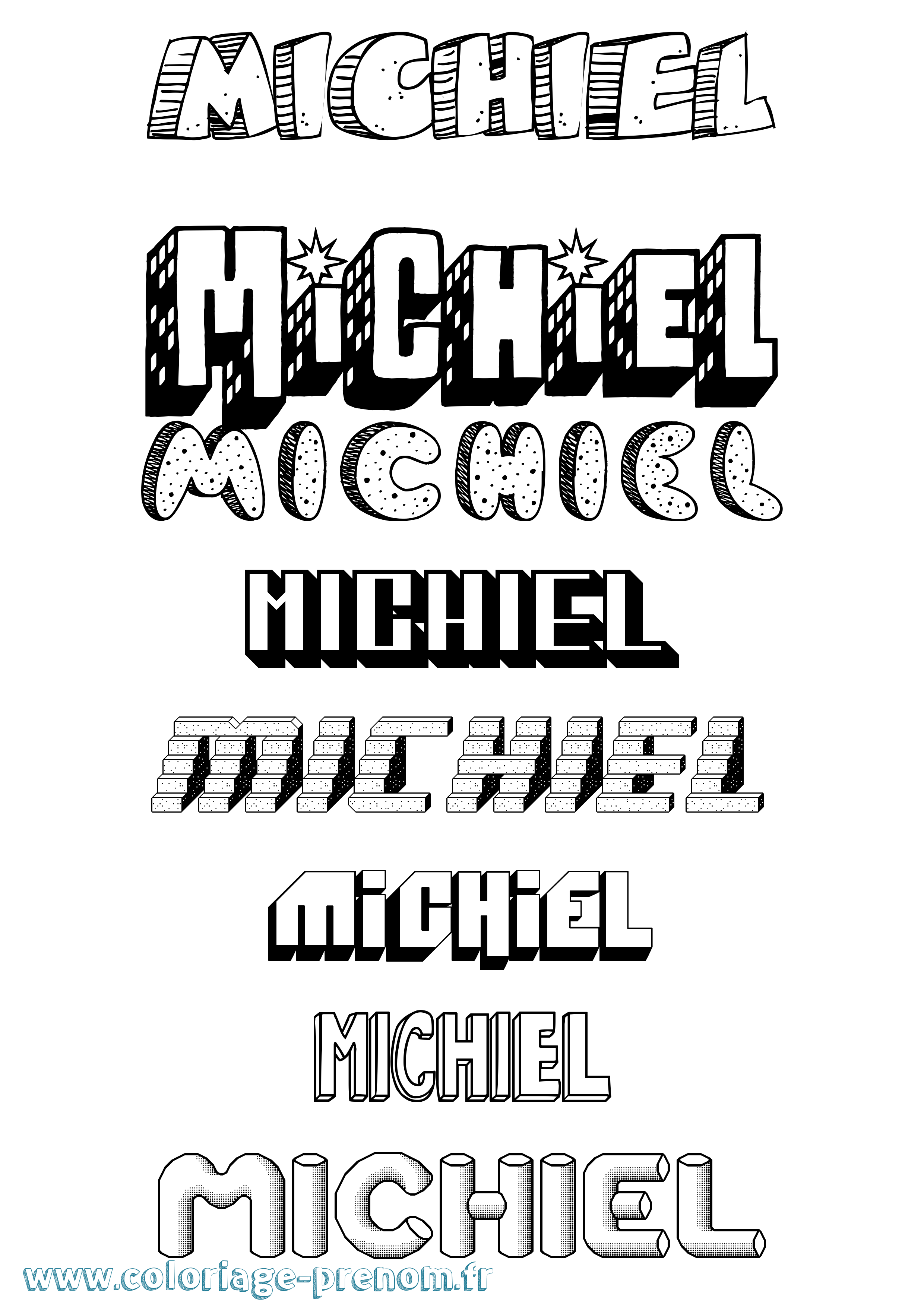 Coloriage Michiel Effet 3D Coloriage prénom Michiel Effet 3D