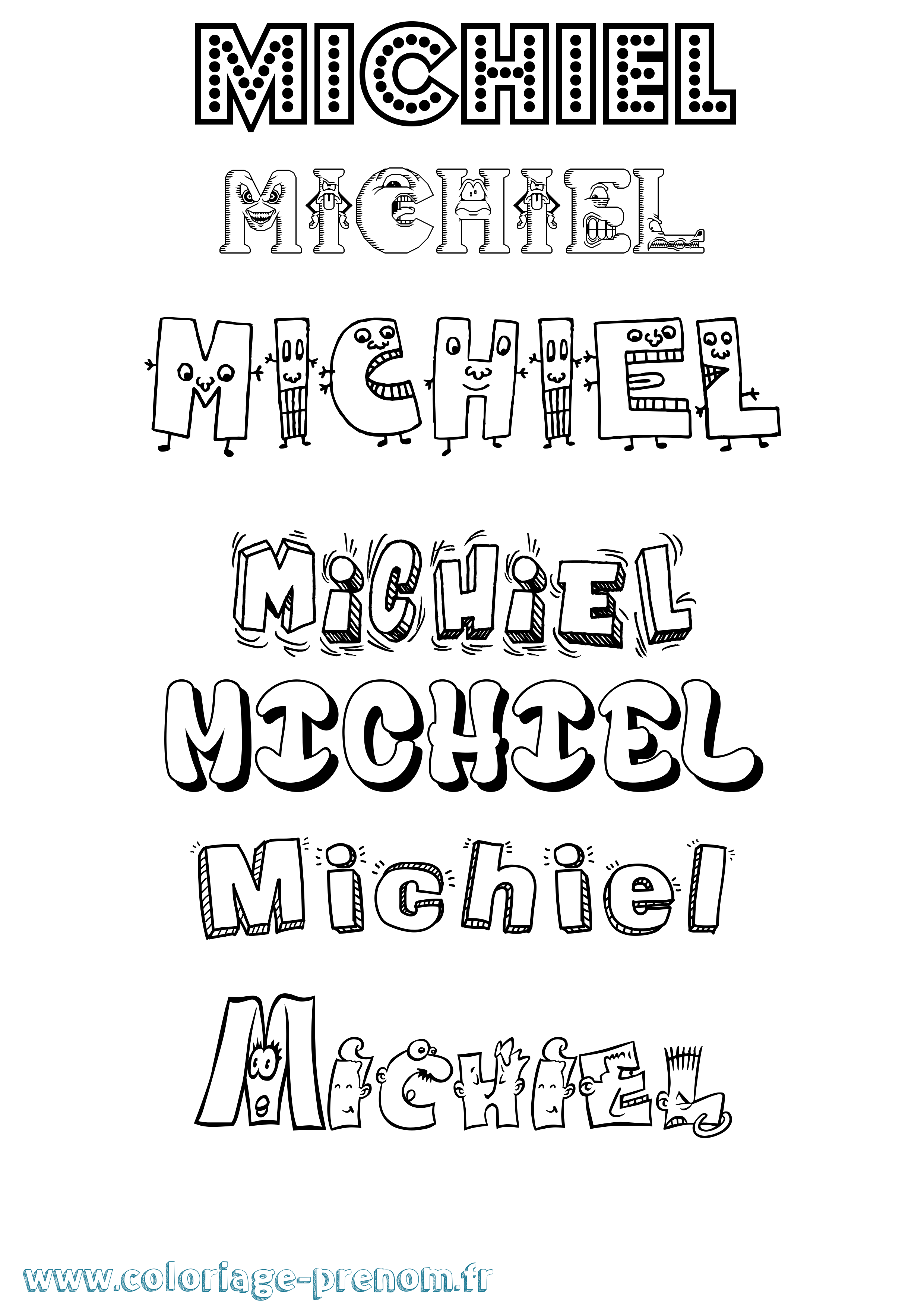 Coloriage Michiel Fun Coloriage prénom Michiel Fun