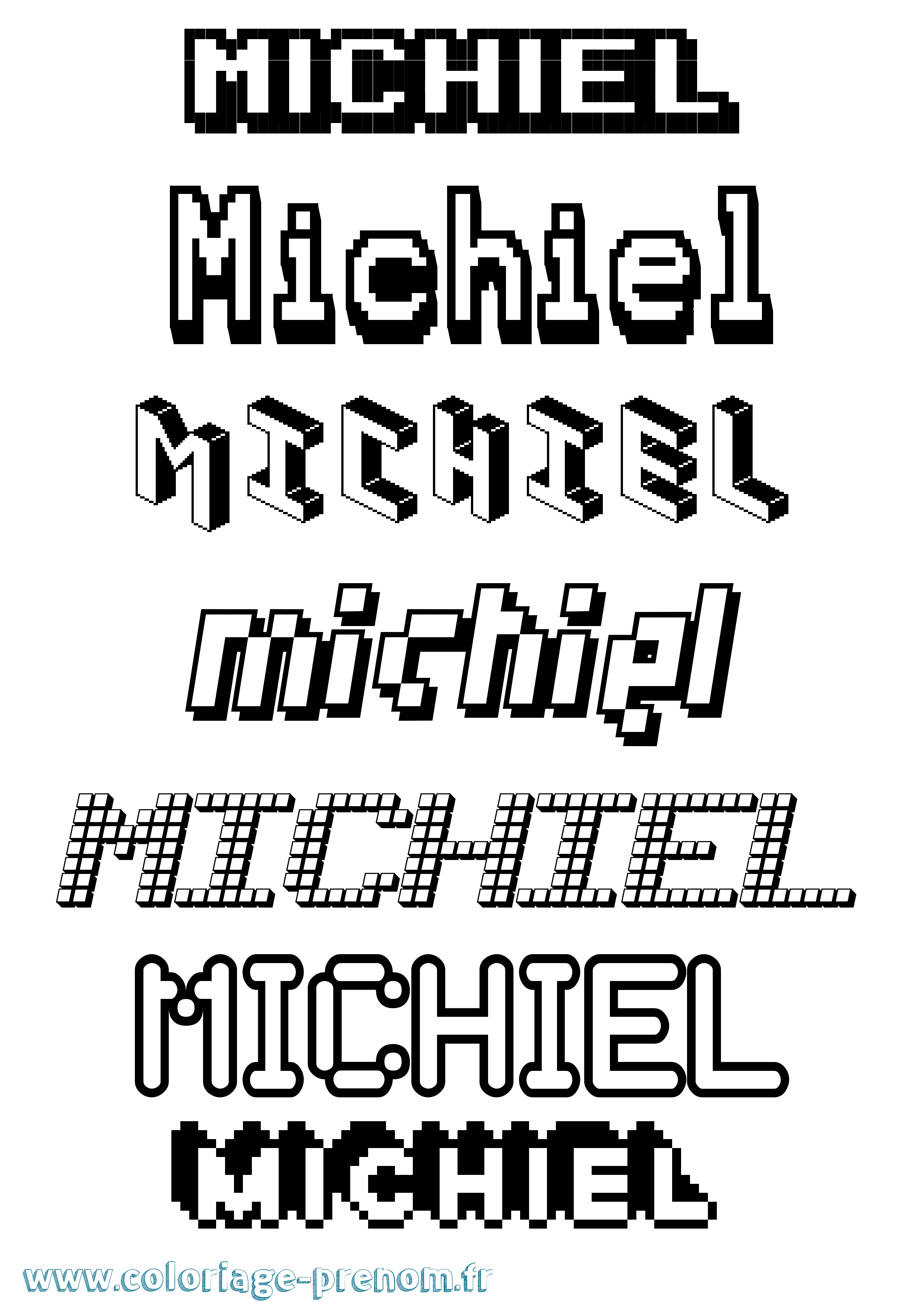 Coloriage Michiel Pixel Coloriage prénom Michiel Pixel