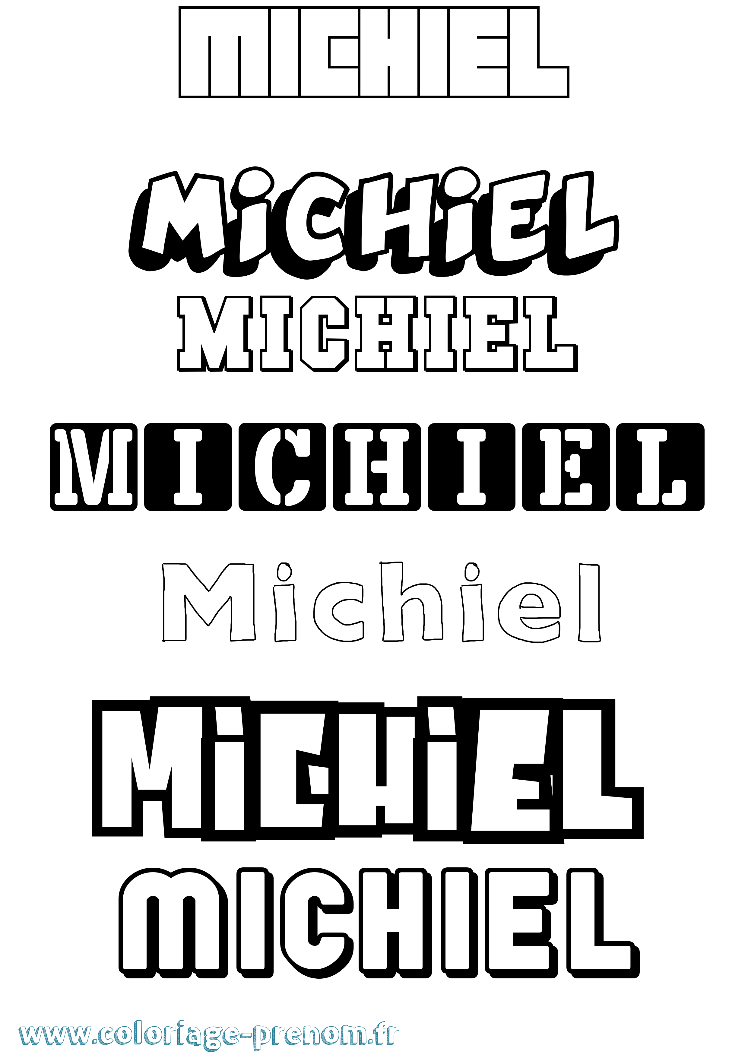 Coloriage Michiel Simple Coloriage prénom Michiel Simple