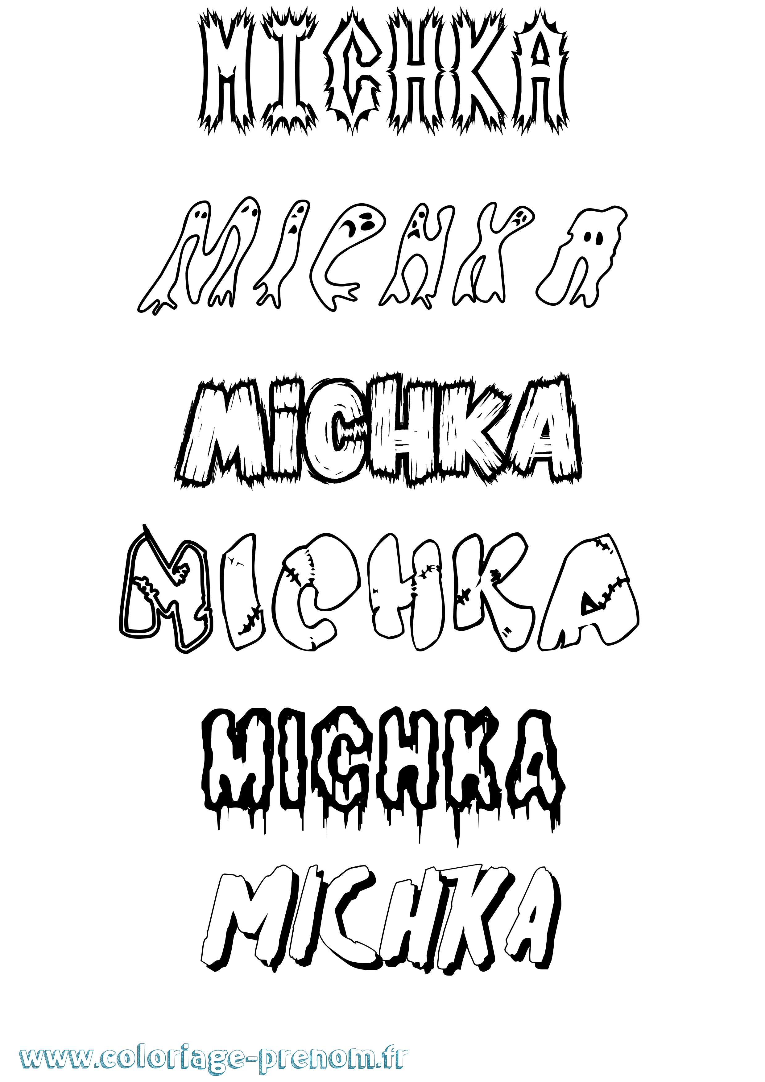 Coloriage Michka Frisson Coloriage prénom Michka Frisson