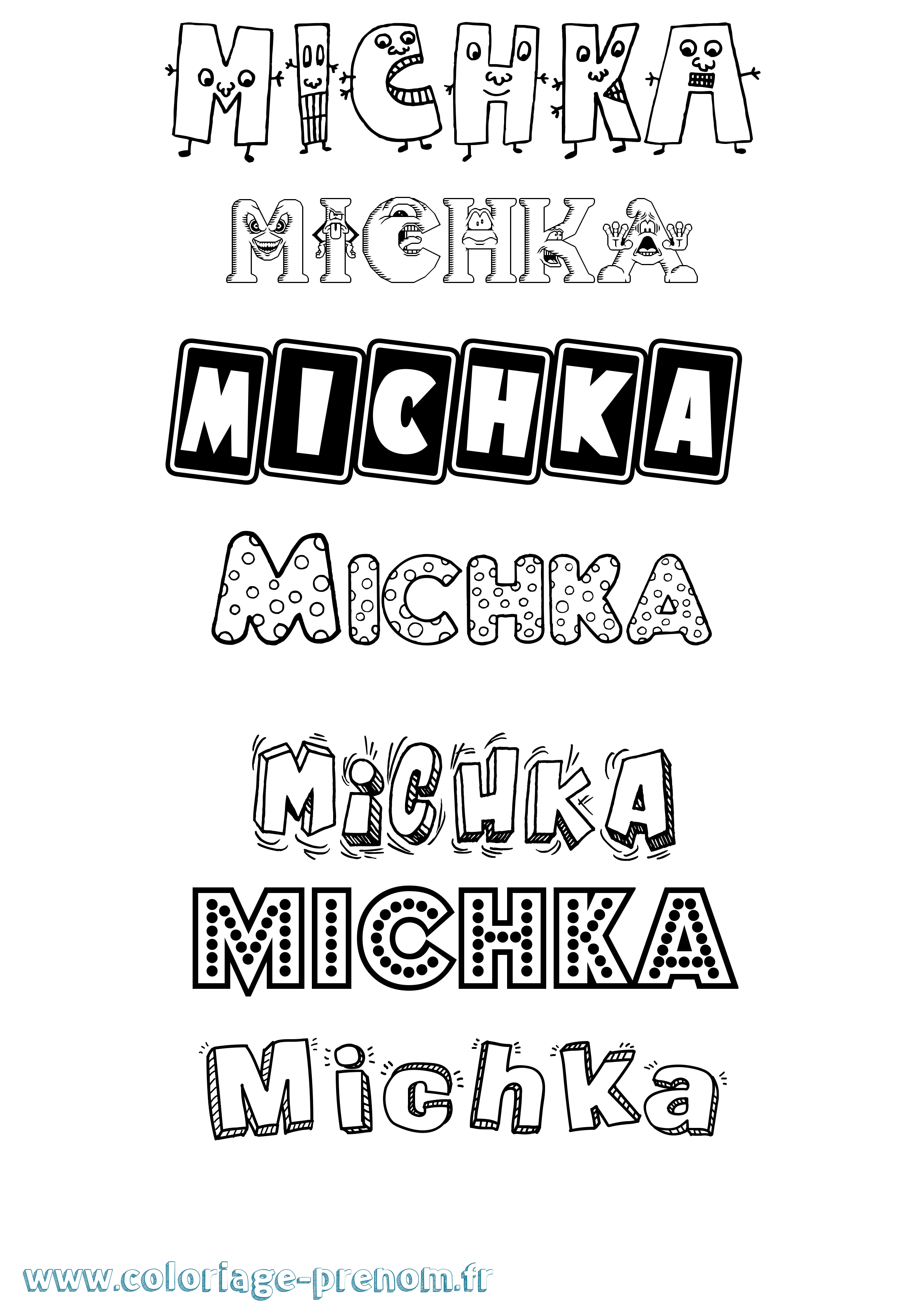 Coloriage Michka Fun Coloriage prénom Michka Fun