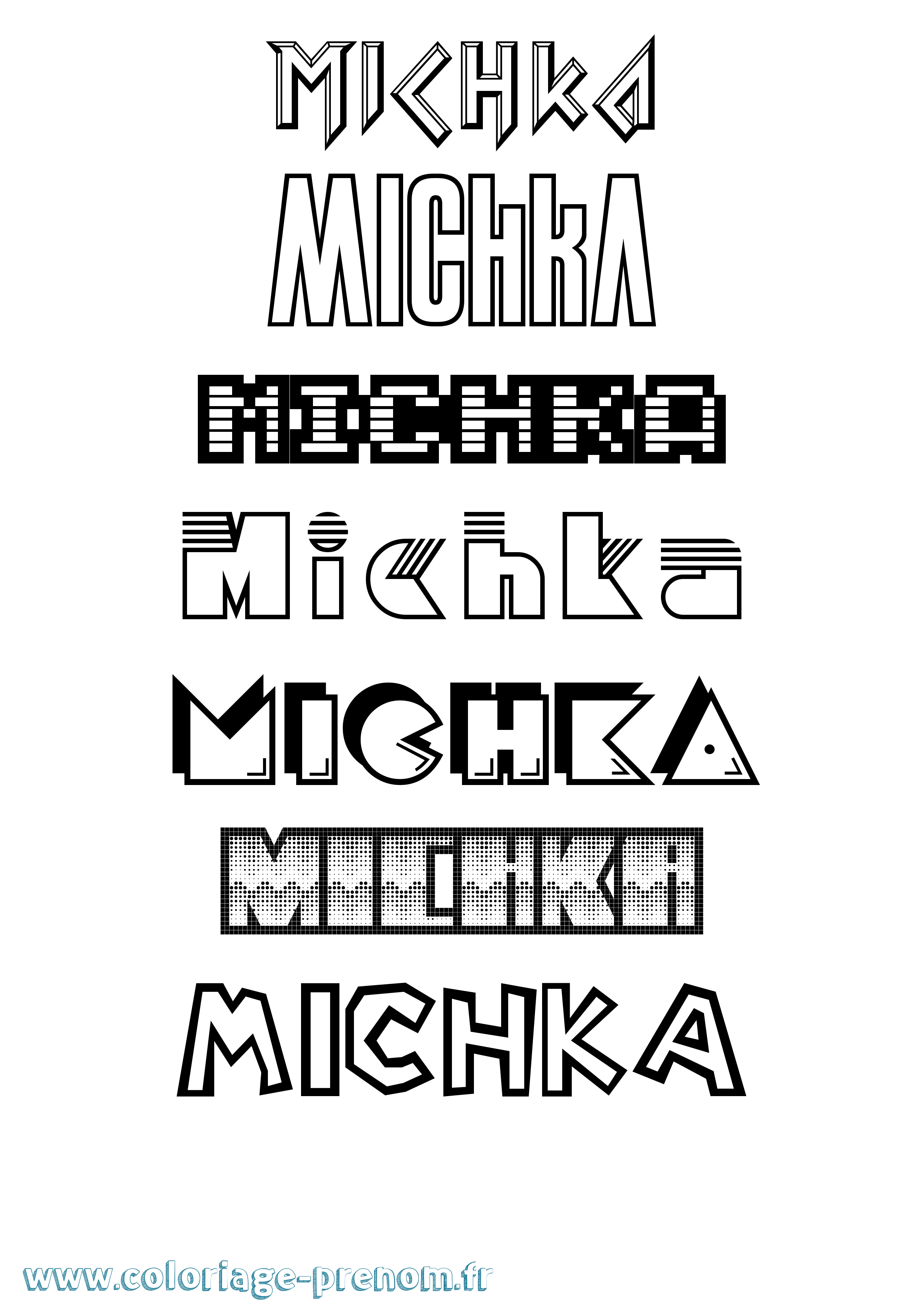 Coloriage Michka Jeux Vidéos Coloriage prénom Michka Jeux Vidéos