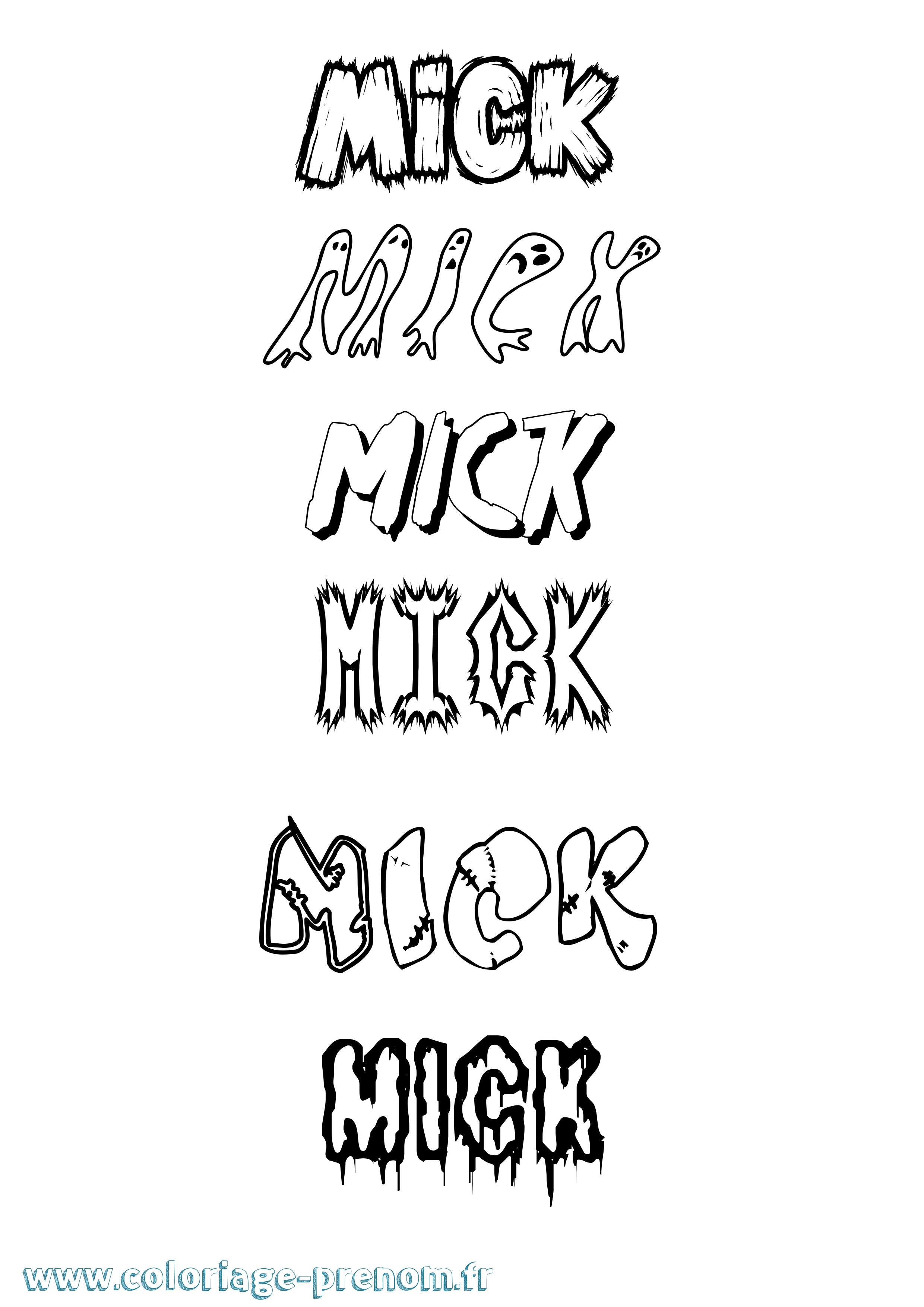Coloriage Mick Frisson Coloriage prénom Mick Frisson