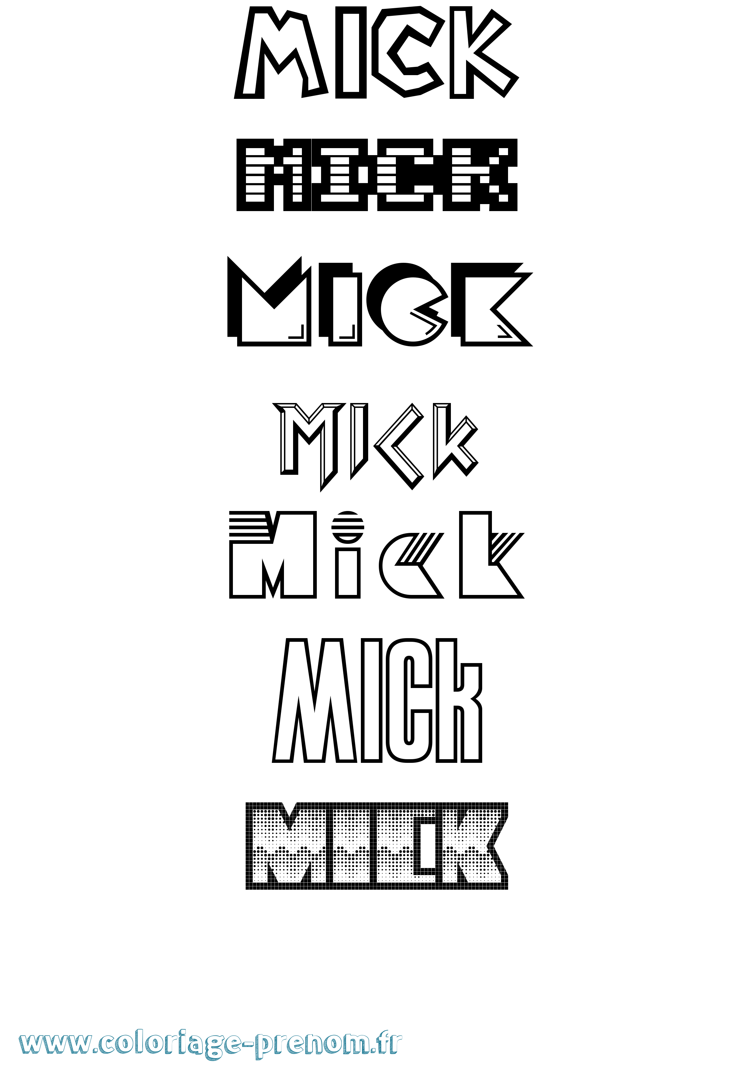 Coloriage Mick Jeux Vidéos Coloriage prénom Mick Jeux Vidéos