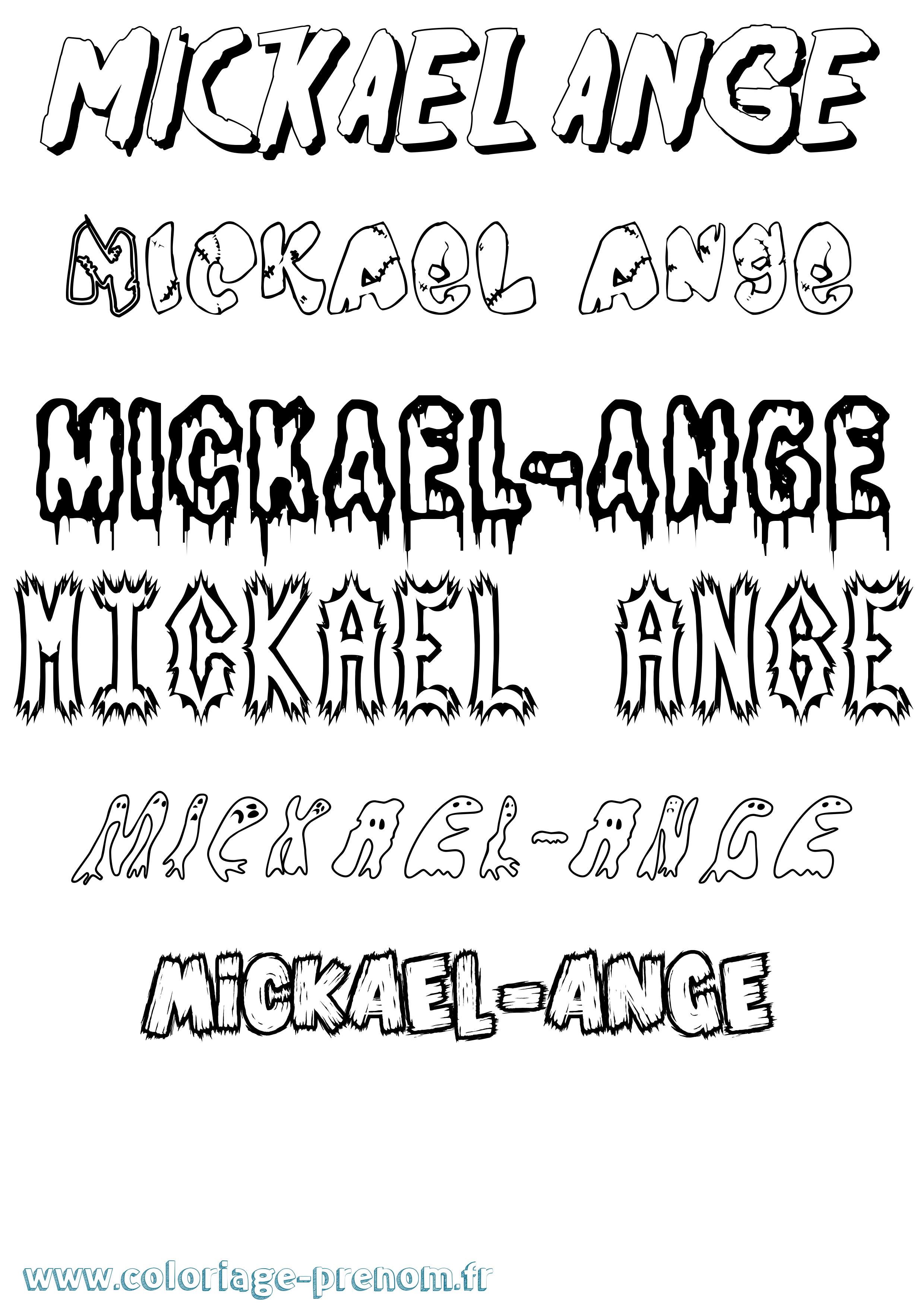 Coloriage Mickael-Ange Frisson Coloriage prénom Mickael-Ange Frisson