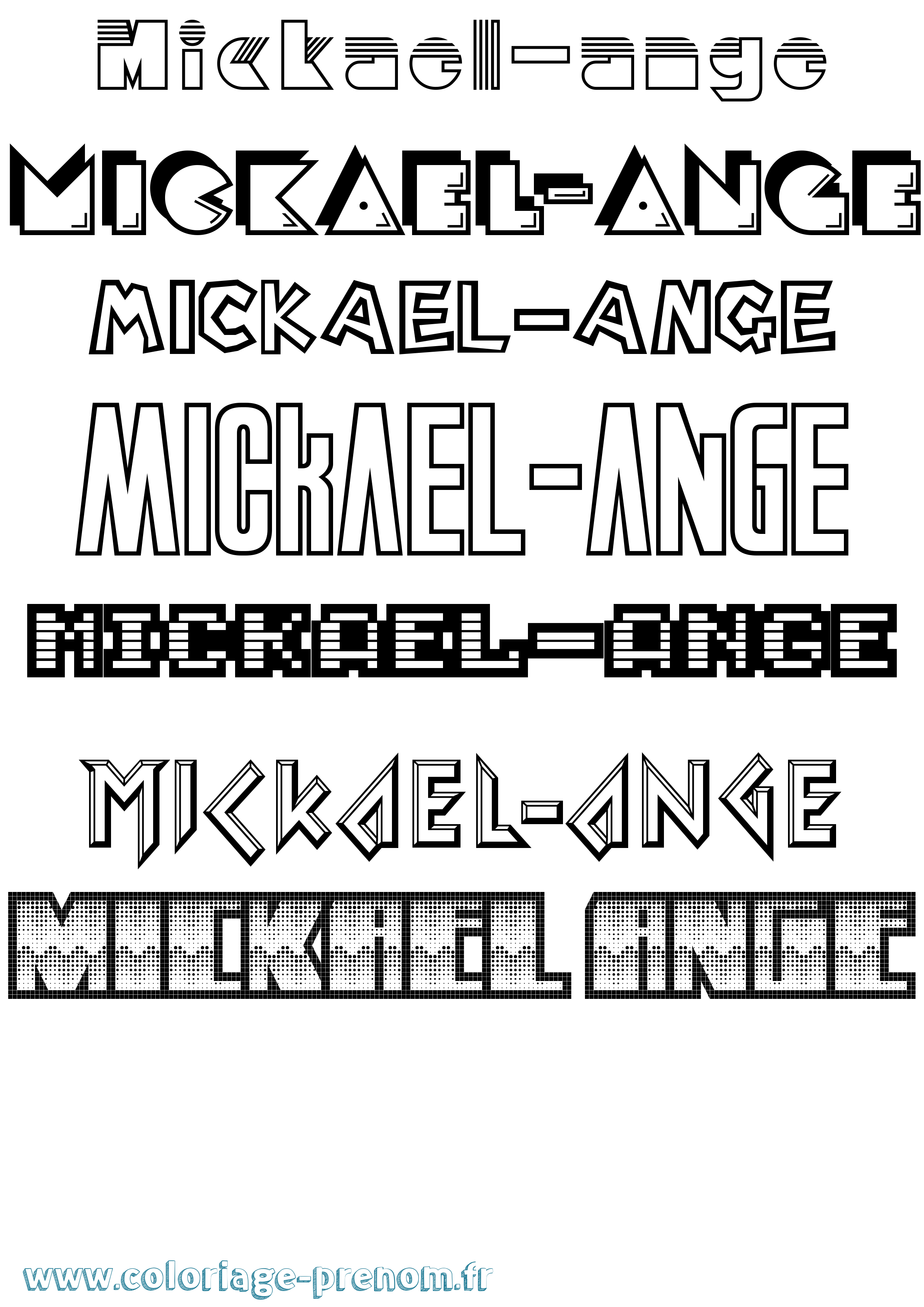 Coloriage Mickael-Ange Jeux Vidéos Coloriage prénom Mickael-Ange Jeux Vidéos