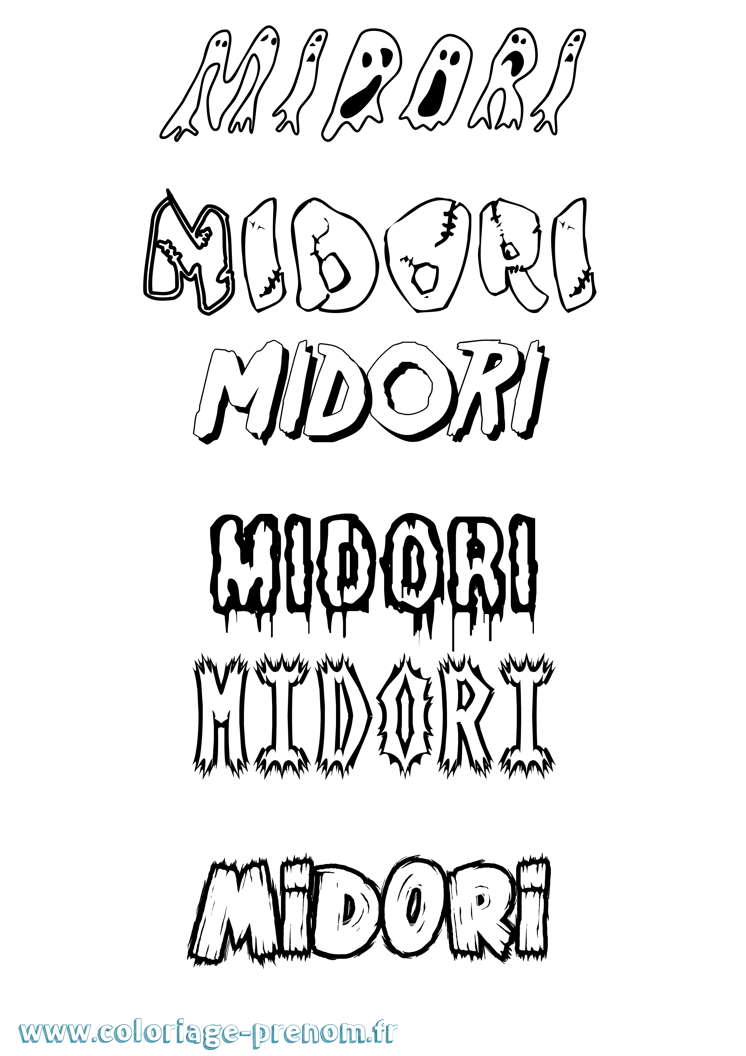 Coloriage Midori Frisson Coloriage prénom Midori Frisson