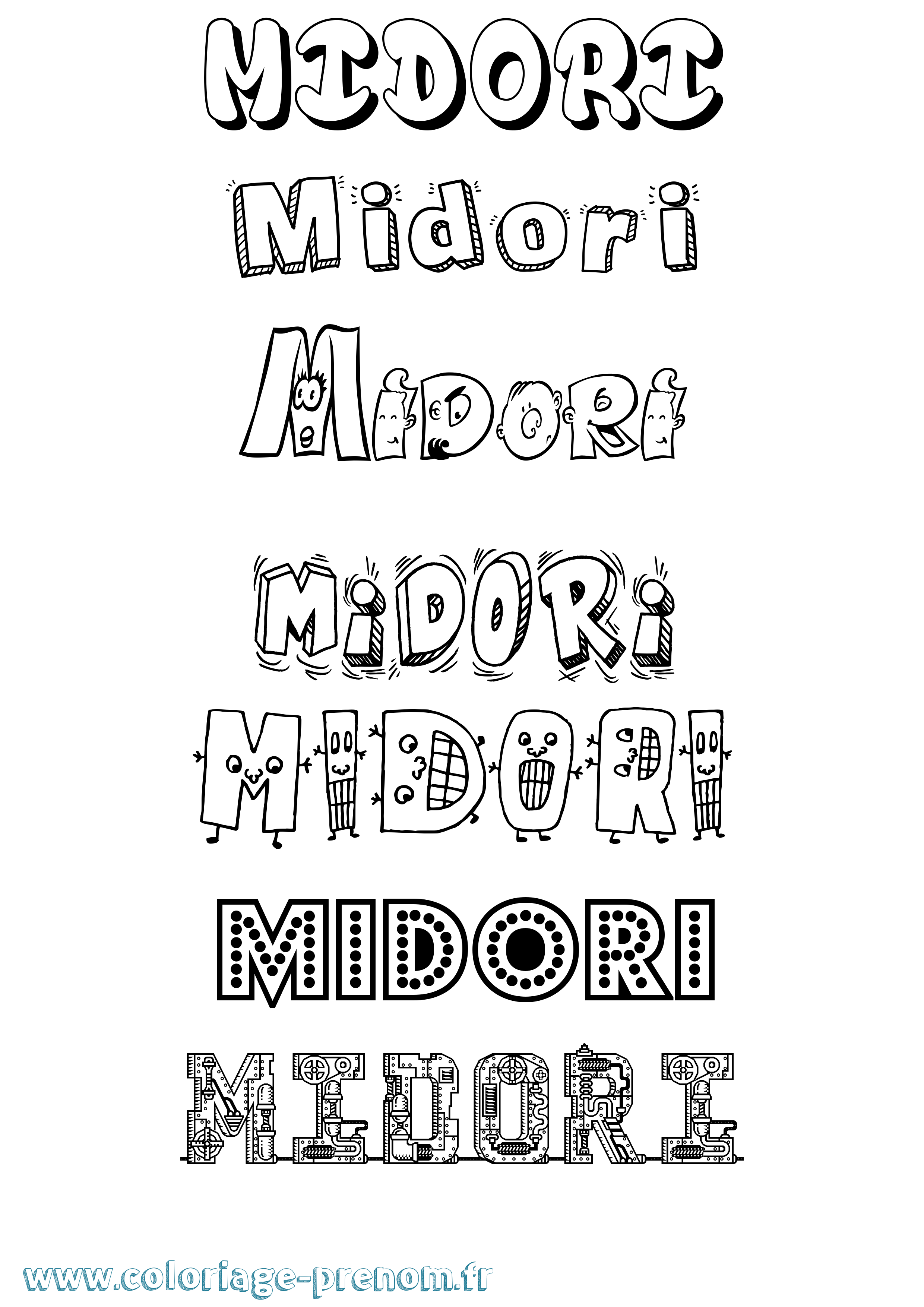 Coloriage Midori Fun Coloriage prénom Midori Fun