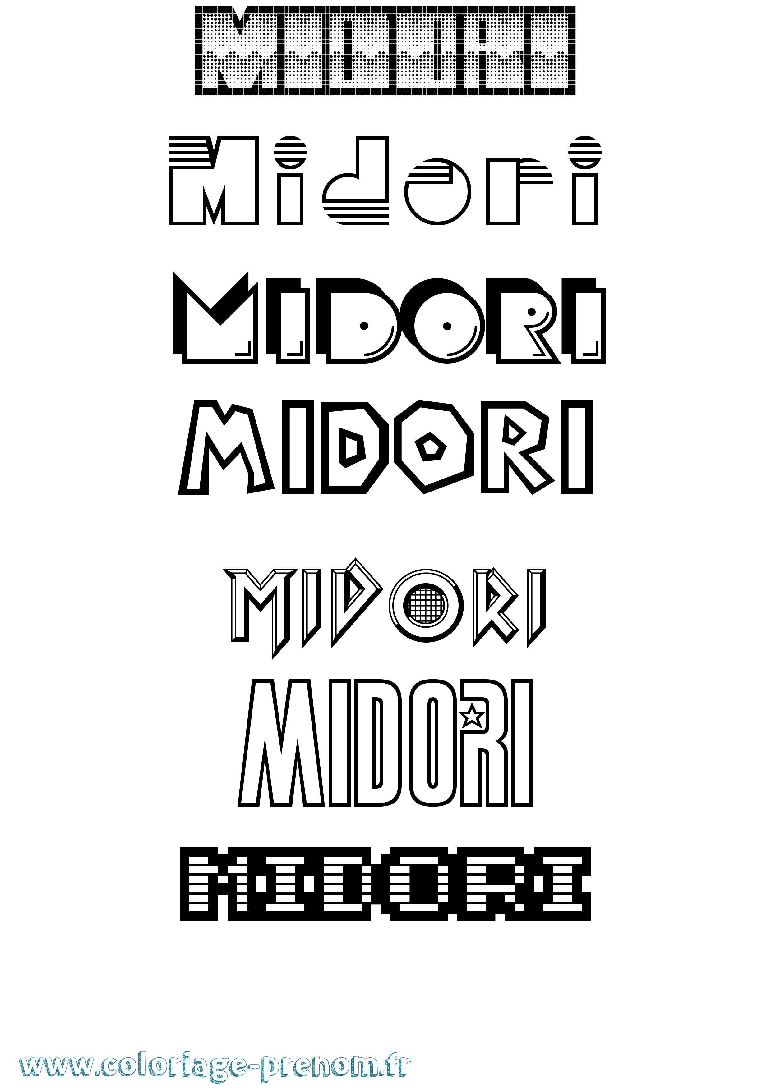 Coloriage Midori Jeux Vidéos Coloriage prénom Midori Jeux Vidéos