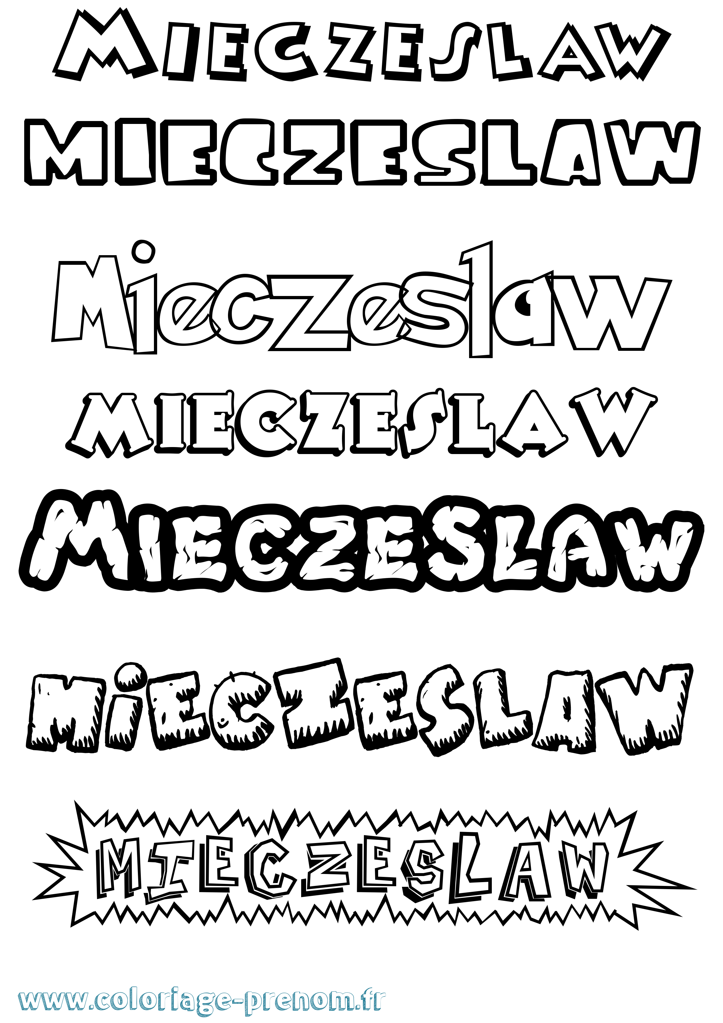 Coloriage Mieczeslaw Dessin Animé Coloriage prénom Mieczeslaw Dessin Animé