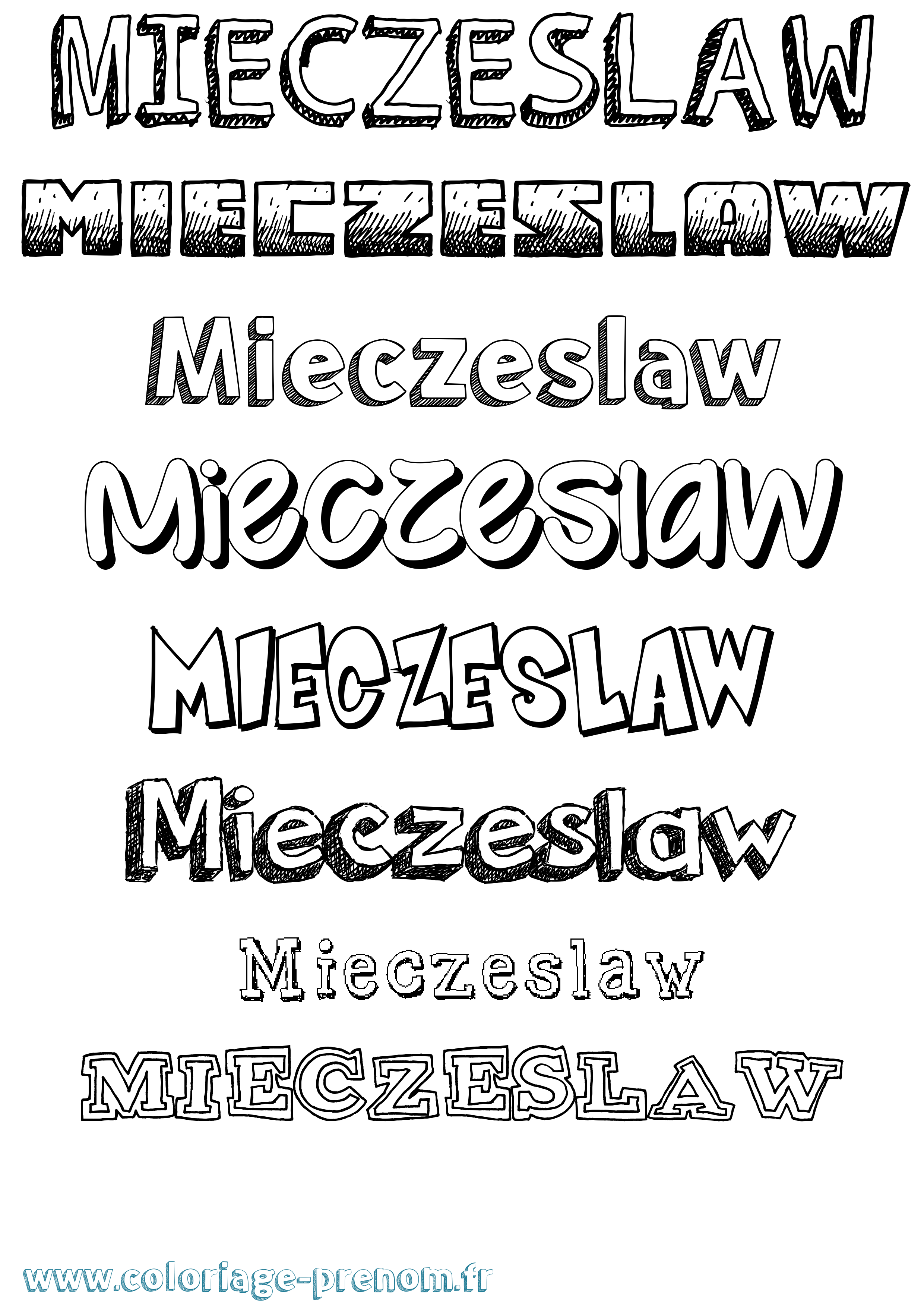 Coloriage Mieczeslaw Dessiné Coloriage prénom Mieczeslaw Dessiné